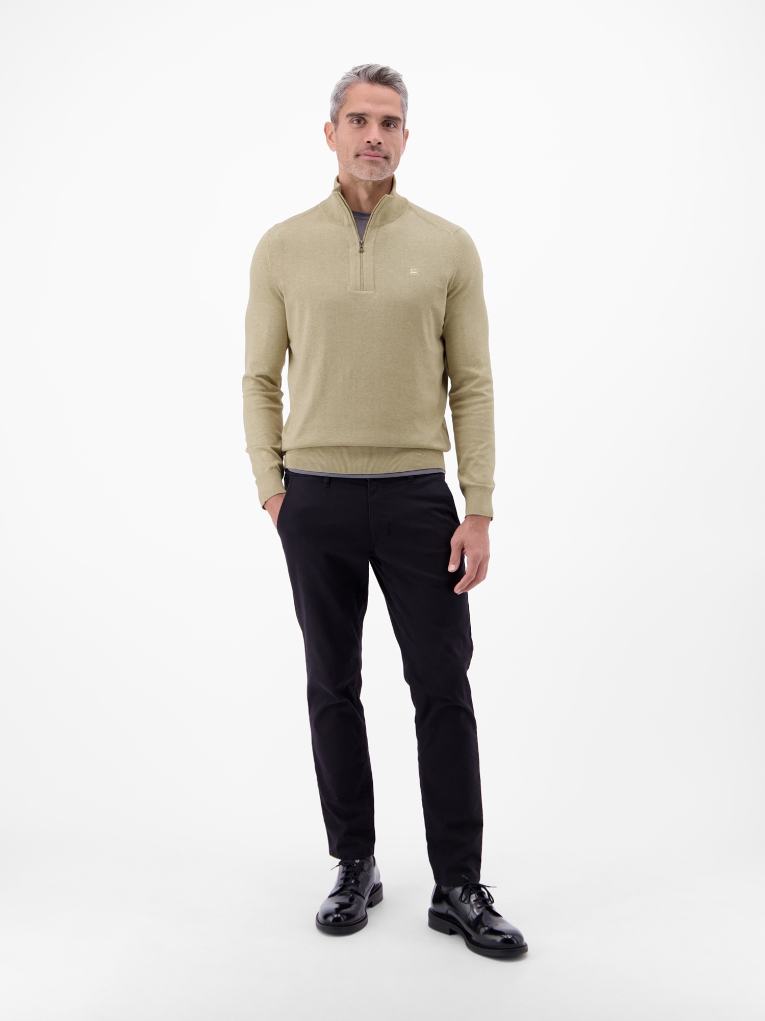 LERROS Troyer »Flachstrickpullover mit Troyerkragen«