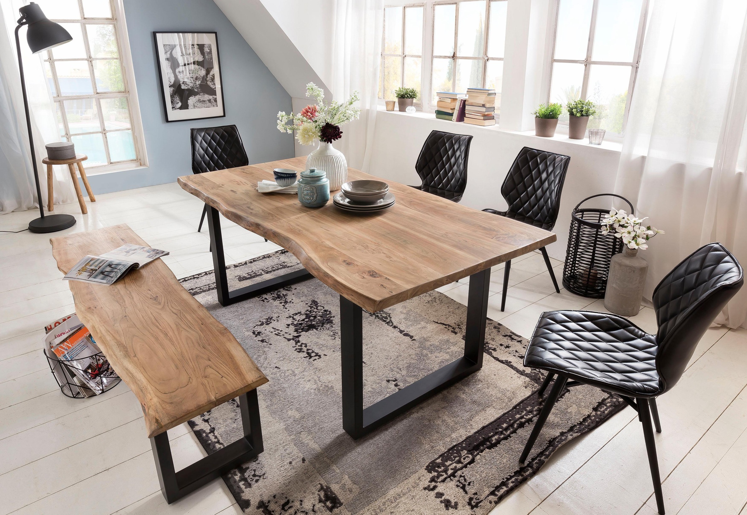 Home affaire Esstisch »Manhattan« mit echter Baumkante