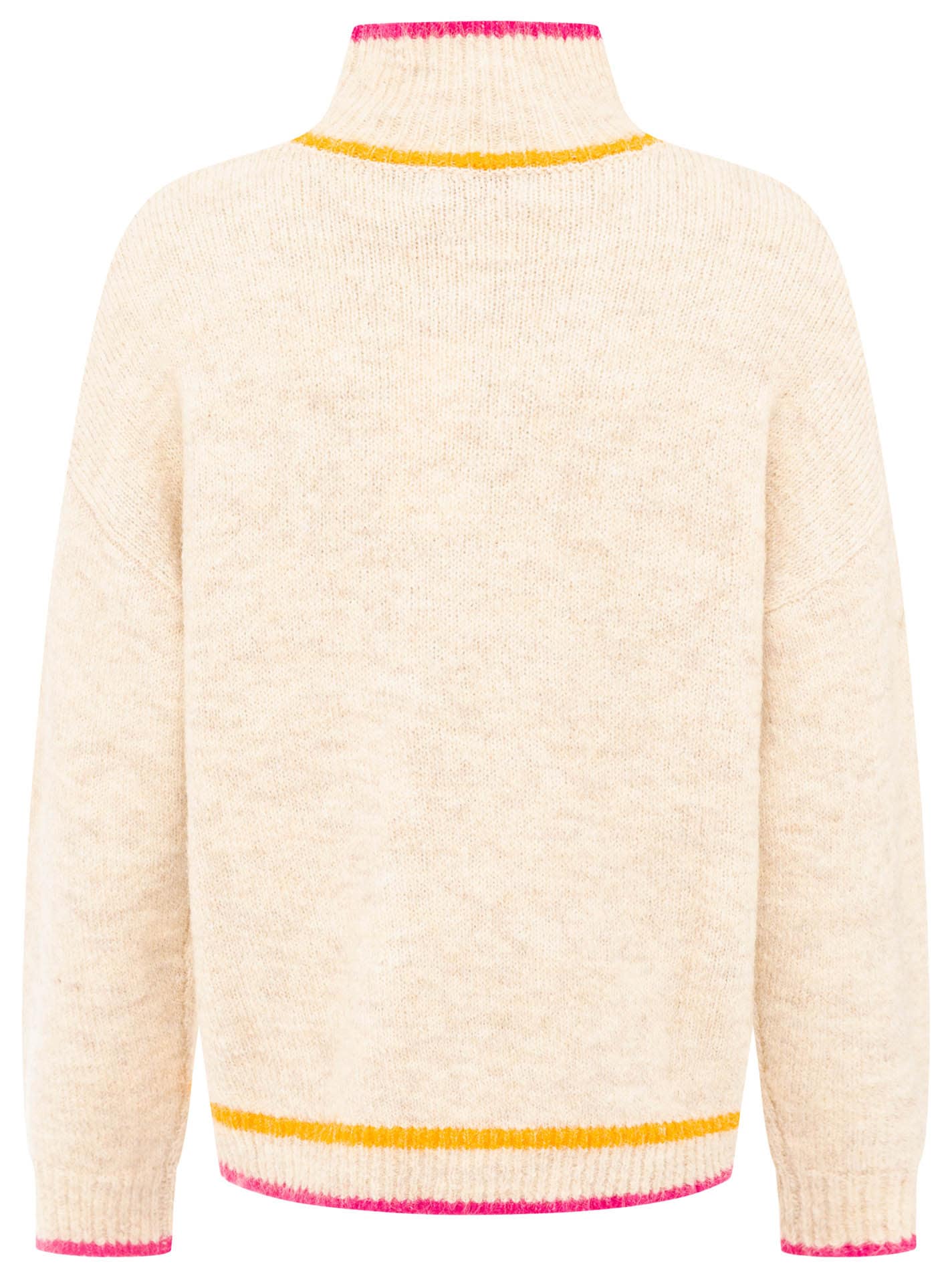 Zwillingsherz Pull à col montant »"Heart"« mit Herz und farbigen Streifen, hoher Kragen, oversize