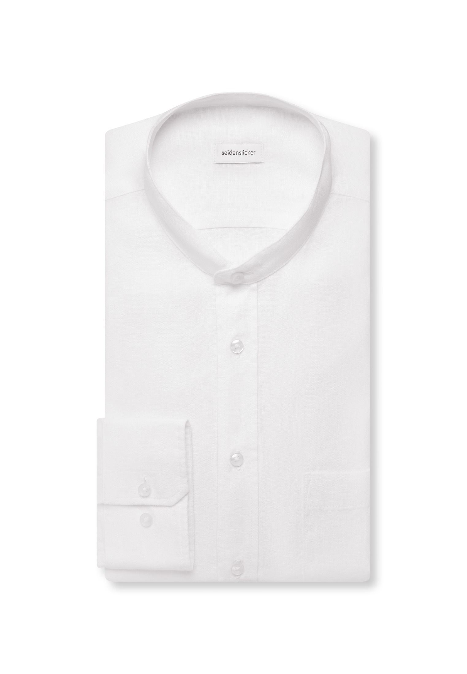 seidensticker Chemise en lin »Schwarze Rose« Slim 1/1 Stehkragen Uni