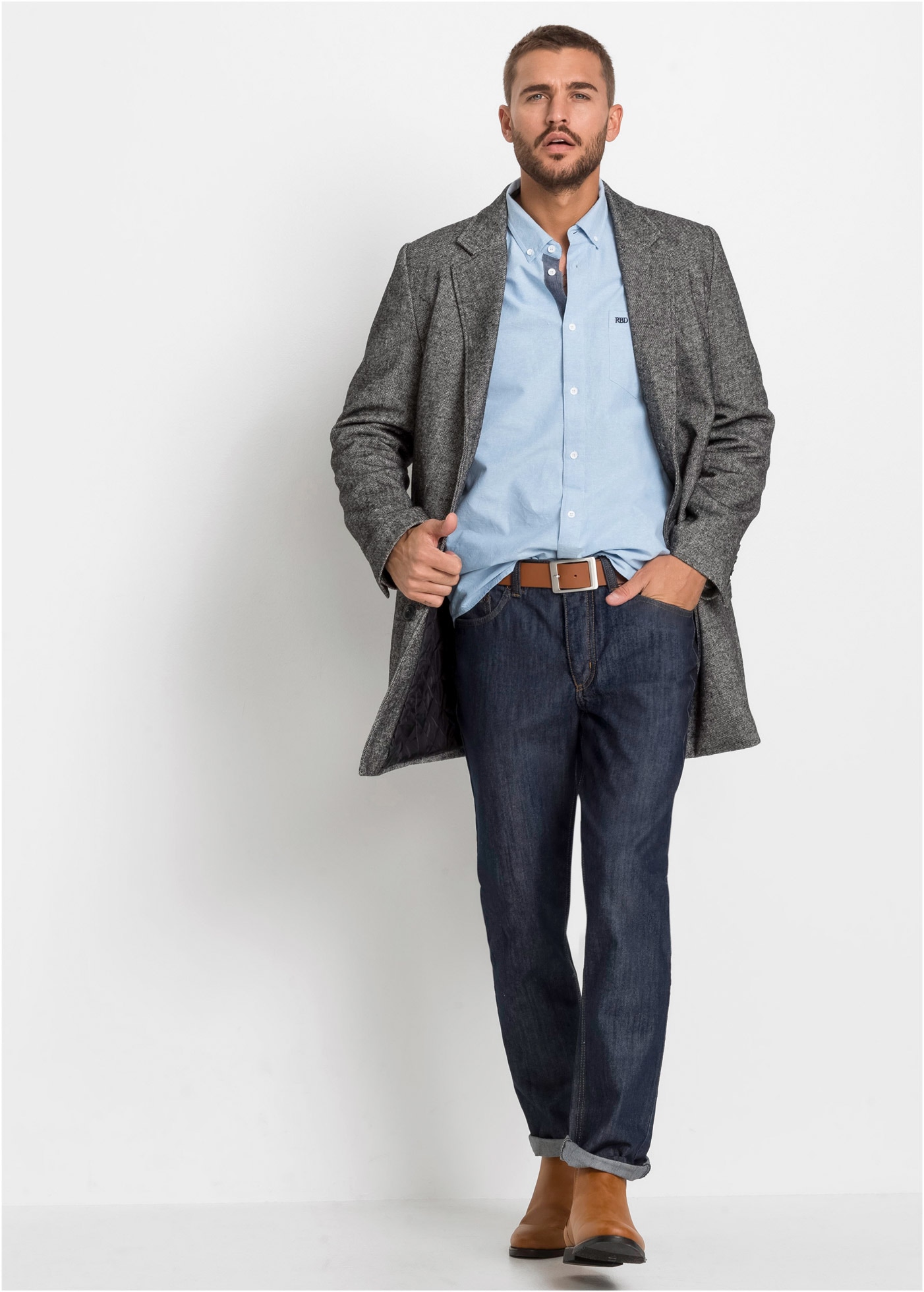 bonprix Chemise à manches longues »Oxford-Businesshemd aus reiner Baumwolle, Regular Fit« Oxford-Businesshemd, reine Baumwolle, Button-down-Kragen, Regular Fit