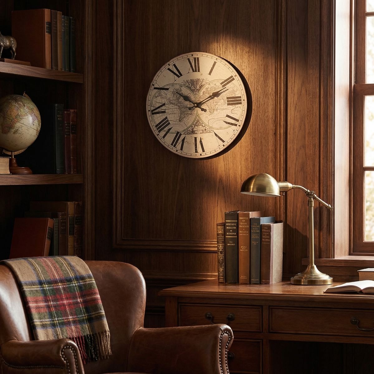 Ambiente Haus Wanduhr »Landkarte Wanduhr 28cm«