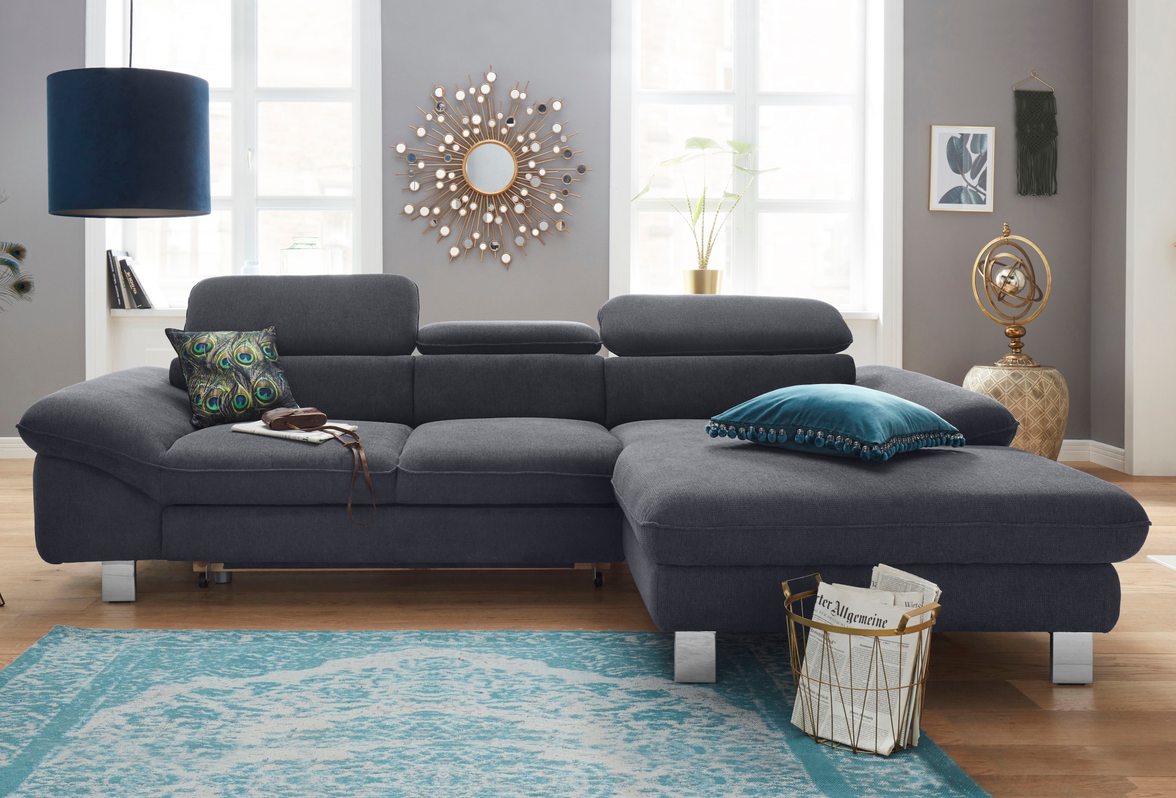 COTTA Canapé d'angle »Driver L-Form« mit Kopfteilverstellung, wahlweise mit Bettfunktion & Bettkasten