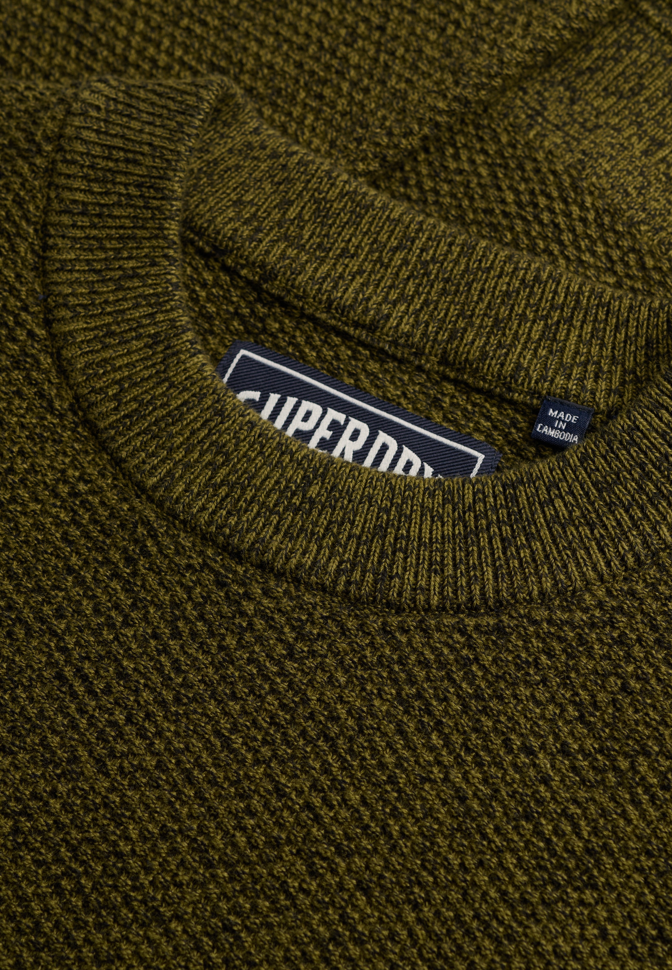 Superdry Pull à col rond »TEXTURE KNIT JUMPER« Baumwolle, regular fit