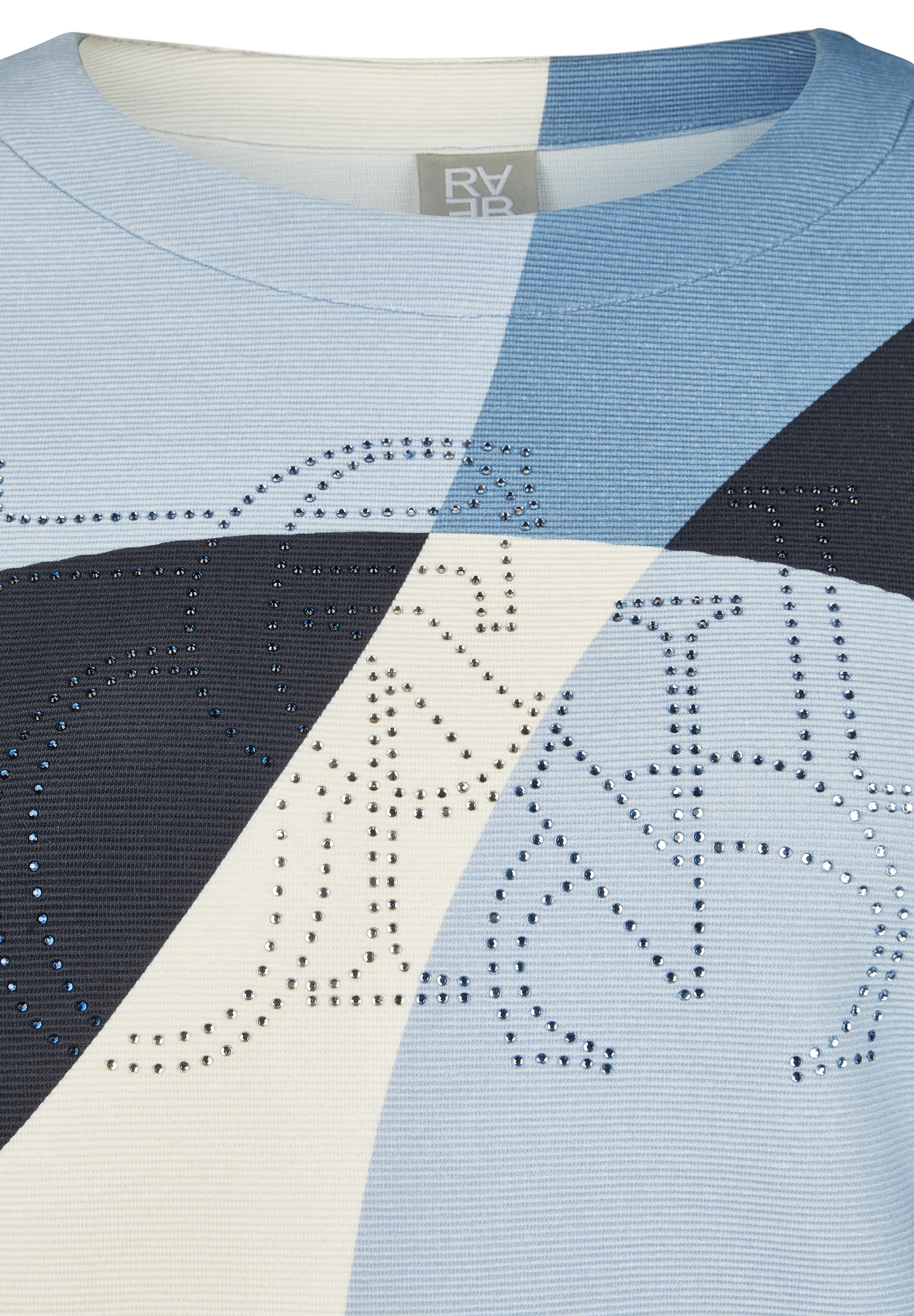 Rabe T-shirt à manches 3/4 Sommershirt mit All-Over Print und Gflitzersteinen