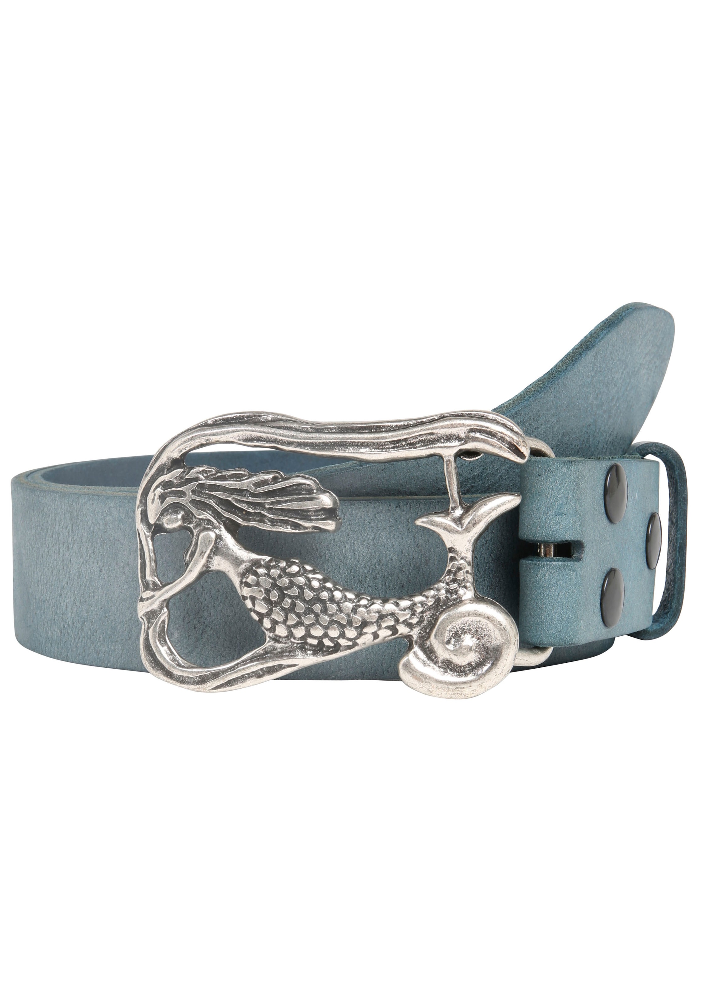 Rettungsring Gürtel Ceinture en cuir mit austauschbarer Schliesse »Meerjungfrau Silber«