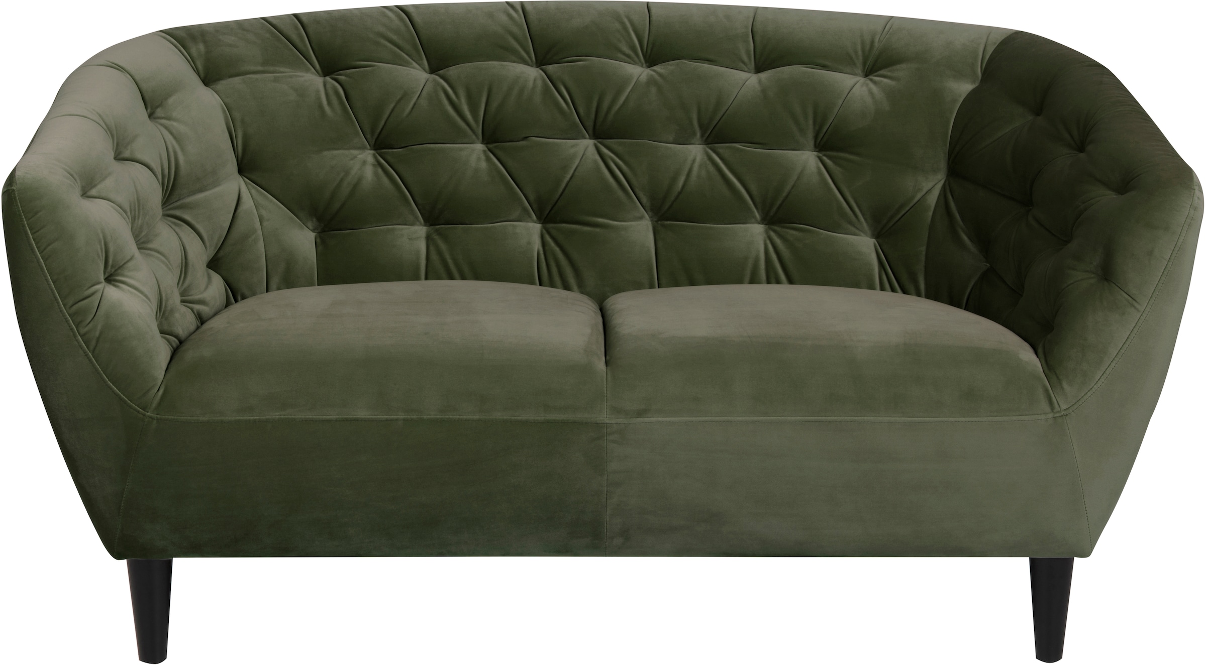 ACTONA GROUP 2-places »Ria  Sofa, Couch, Doppelsofa, Loveseat,« velours, pieds en bois massif, ressorts ensachés, capitonnage, avec accoudoirs