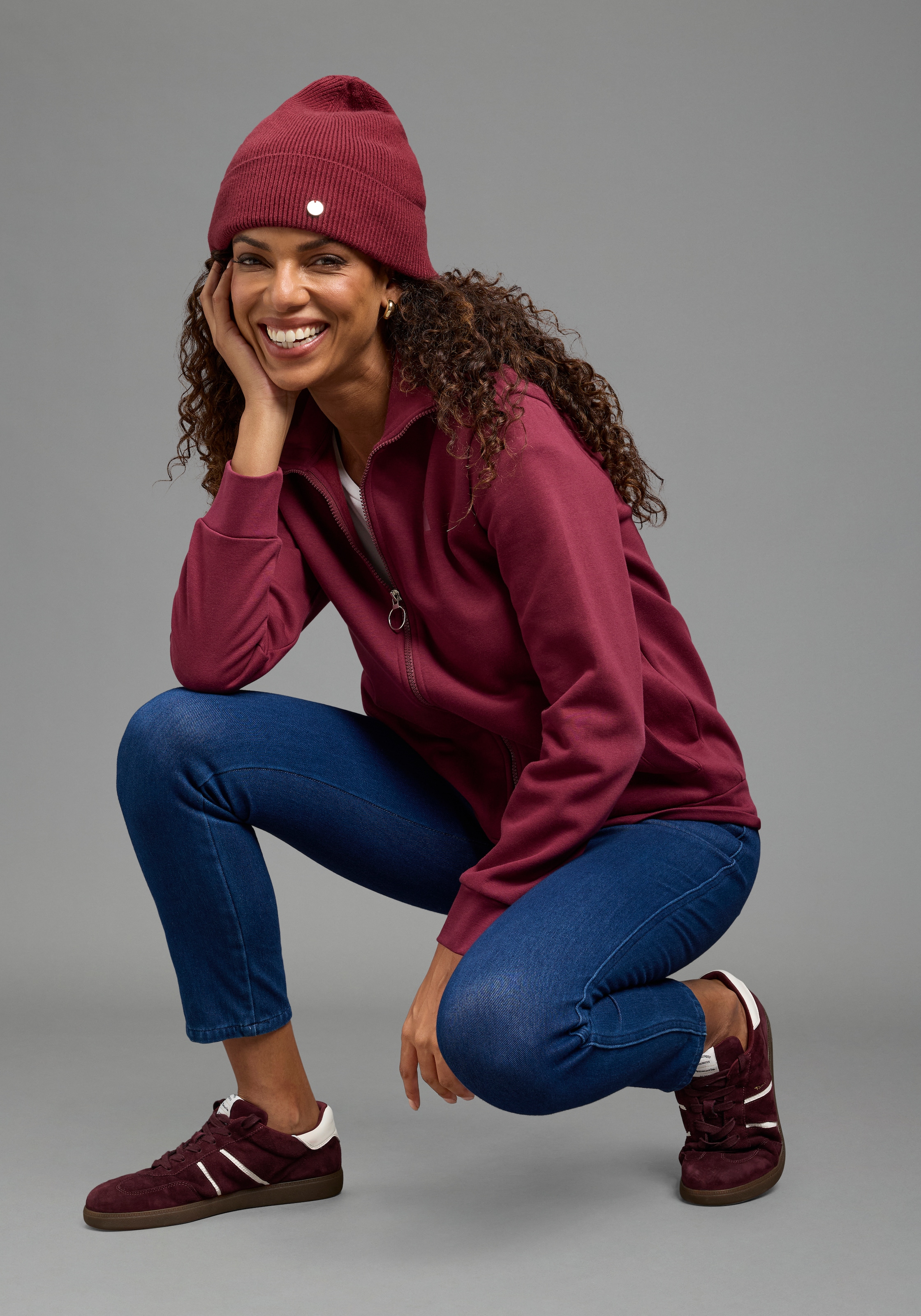 Ocean Sportswear Sweatjacke mit bedrucktem Kragen, in kuscheliger Sweatware, mit Eingriffstaschen