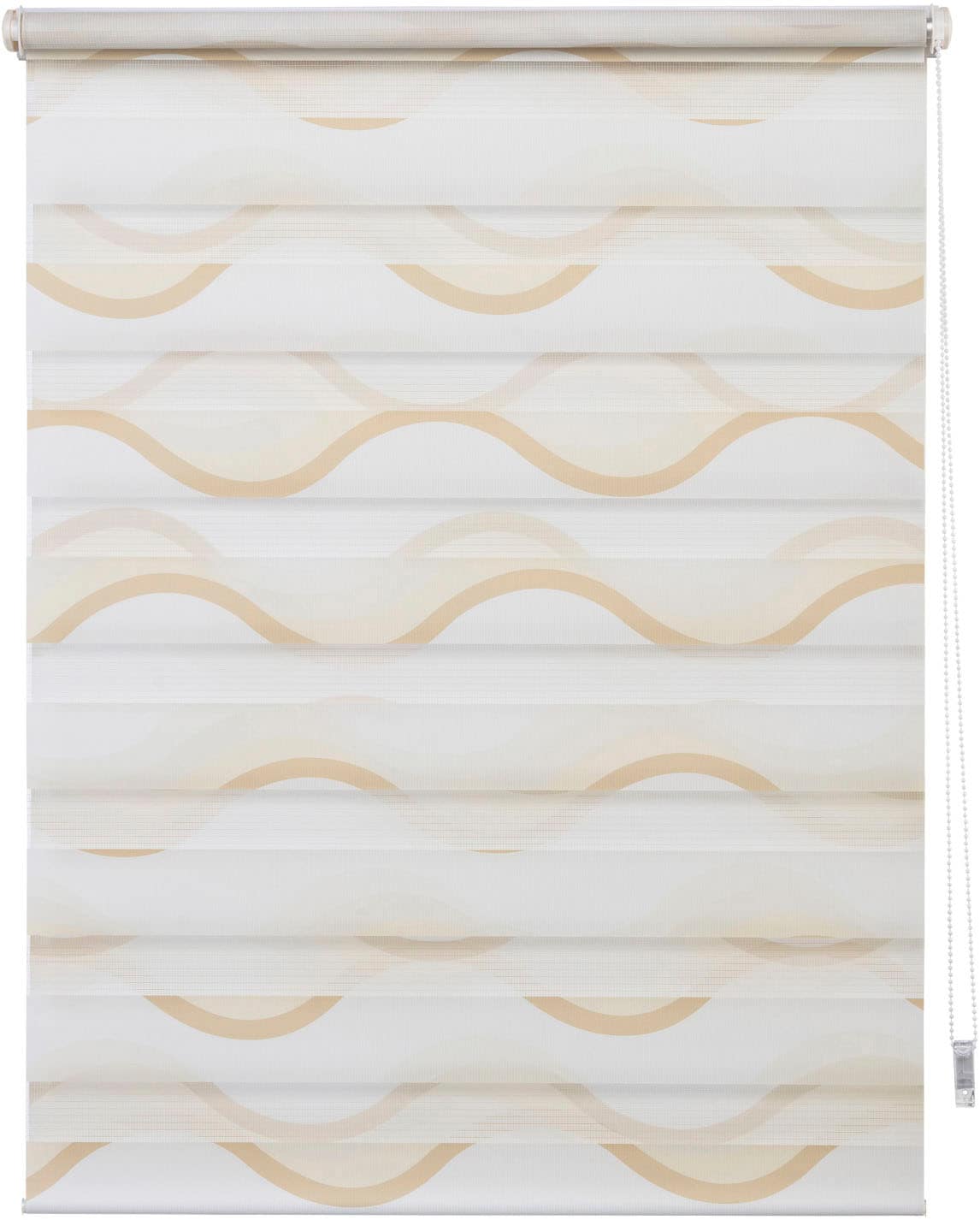 K-HOME Store double »Wellen Design« protection contre la lumière protection visuelle Aucun perçage requis suspendu librement imprimé avec motif