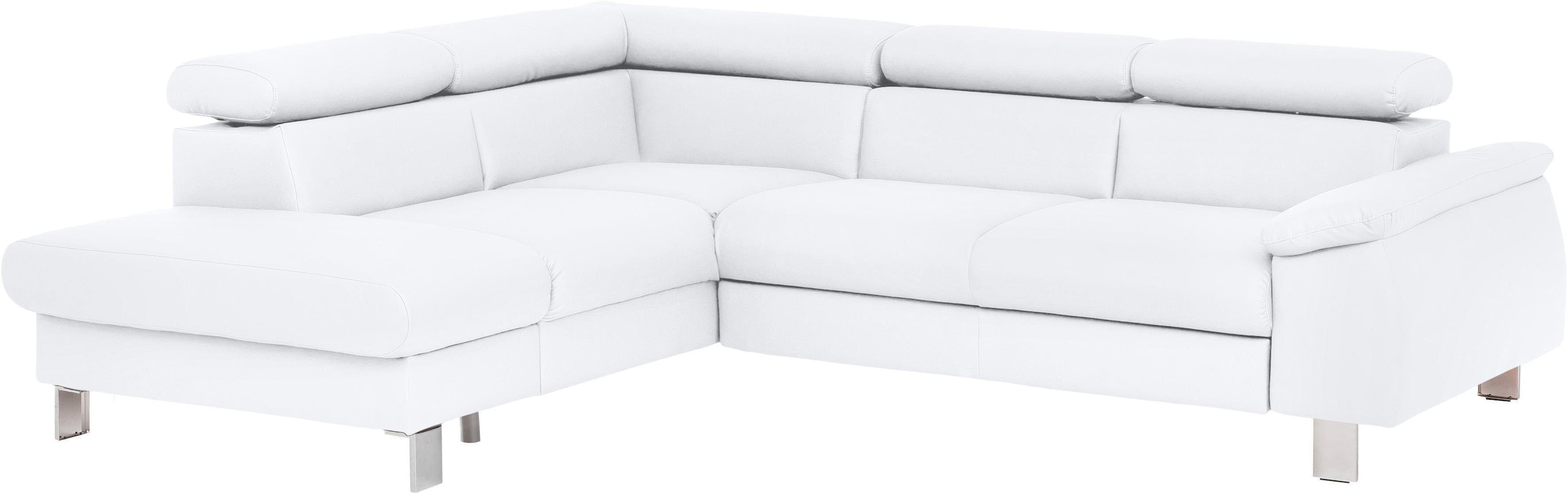 COTTA Ensemble rembourré »Komaris L-Form, B: 249 bzw. 100 cm (Set: Ecksofa & Hocker)« Set,  mit Kopfteilverstellung, optional Bettfunktion, Bettkasten & Licht