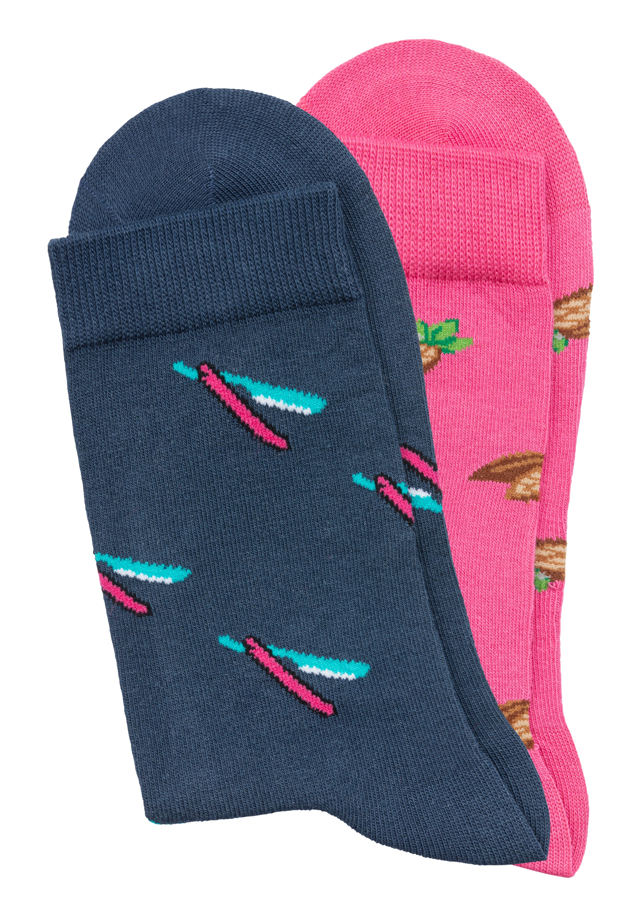 John Devin Socken Packung, 2 Paar tlg. mit bunten eingestrickten Motiven