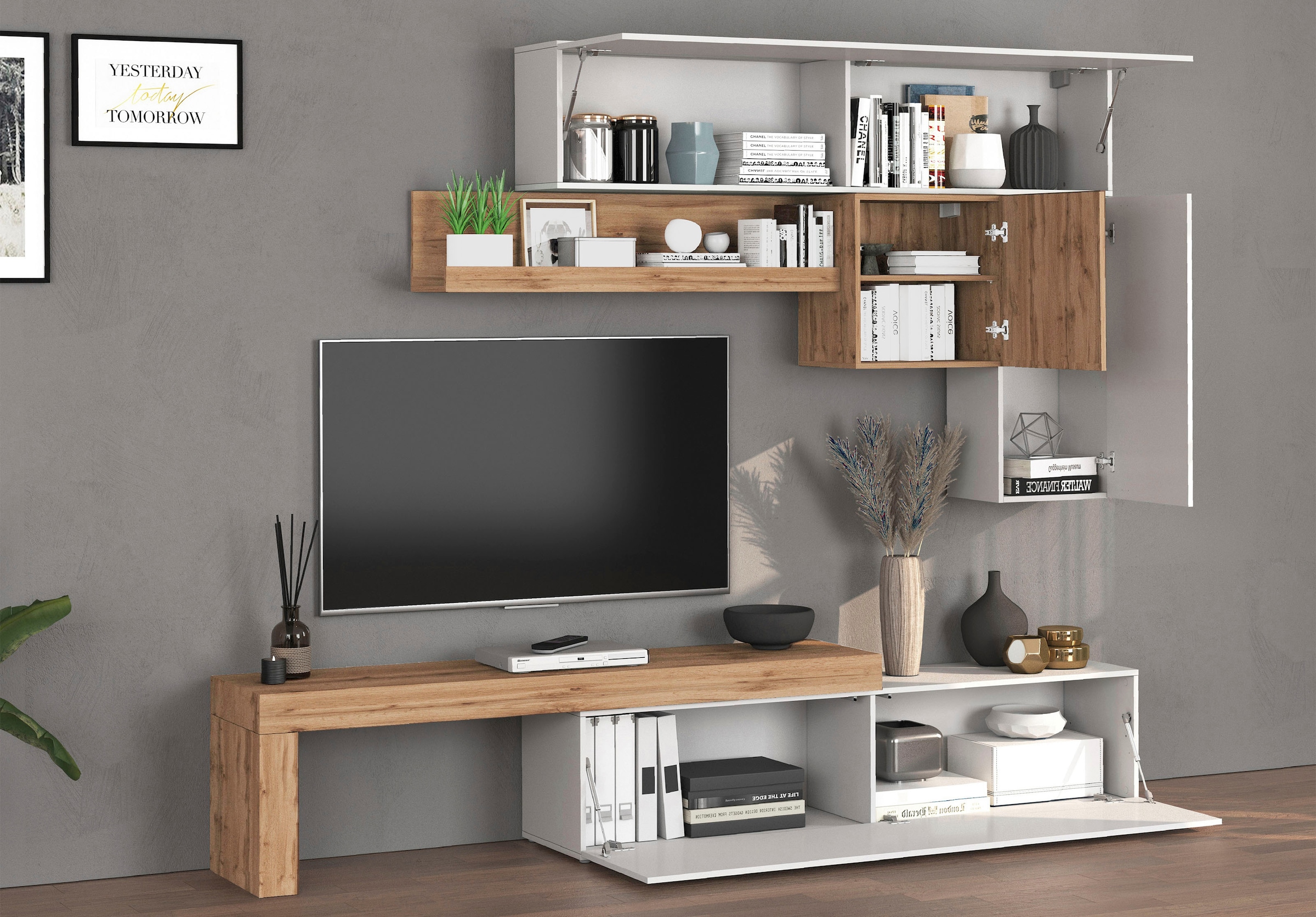 GOODproduct Meuble mural »Chronos Wohnwand, Medienwand, 5-er set« Set, 5 cuis tlg.