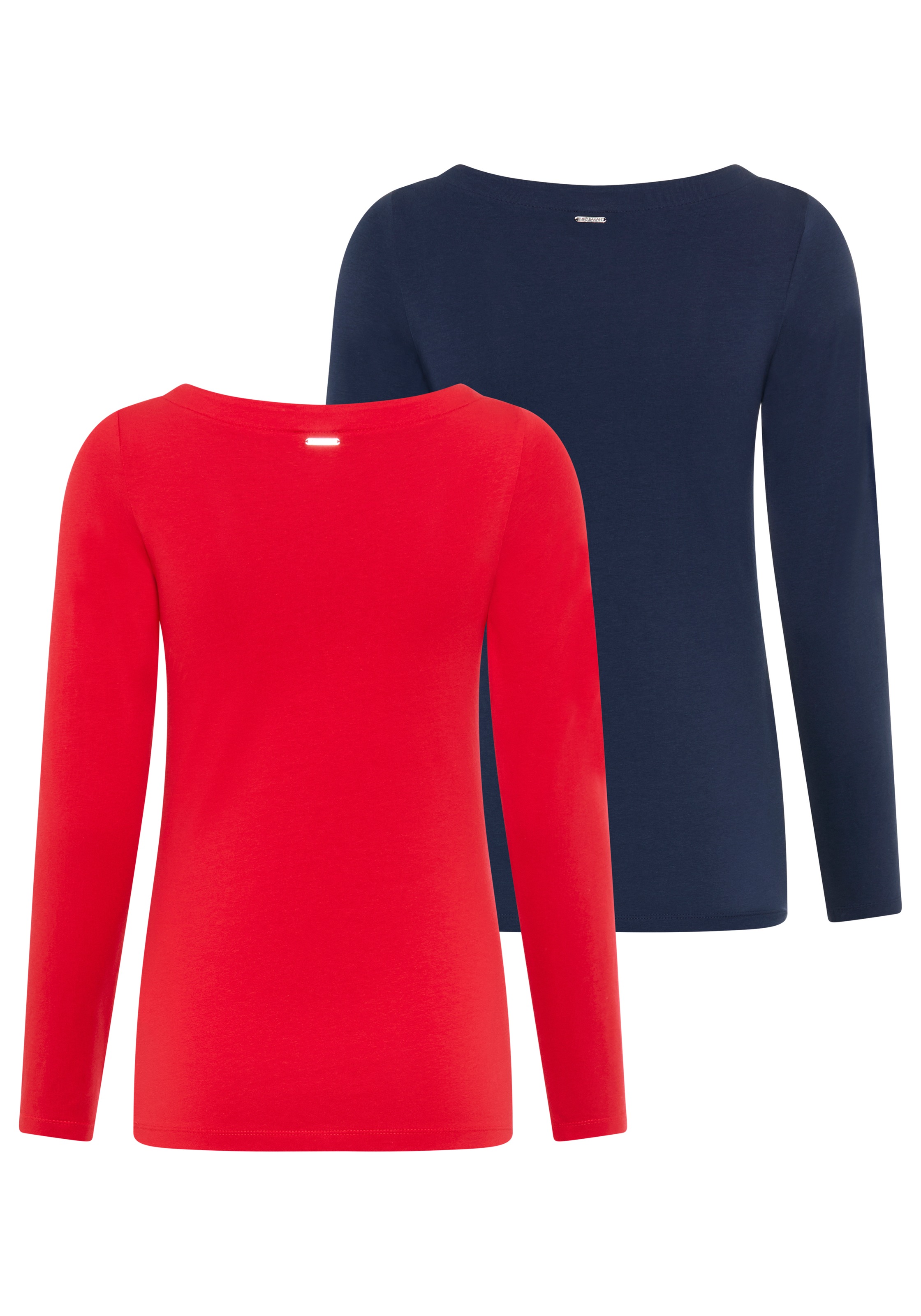 Laura Scott T-shirt à manches longues 2er-Pack,  Basic-Stil und Passform, mit U-Boot-Ausschnitt