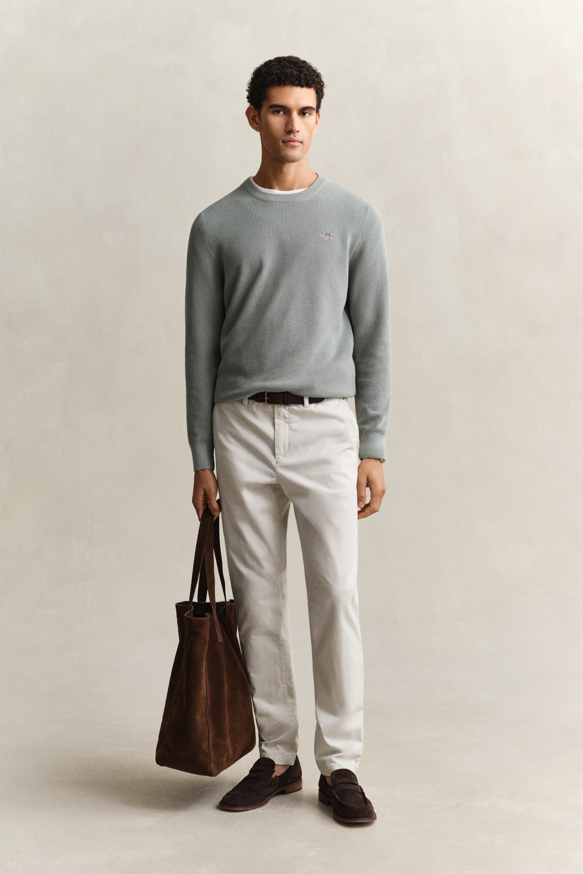 Gant Pull en tricot »MICRO TEXTURED COTTON C-NECK« Regular fit mit Rundhalsausschnitt