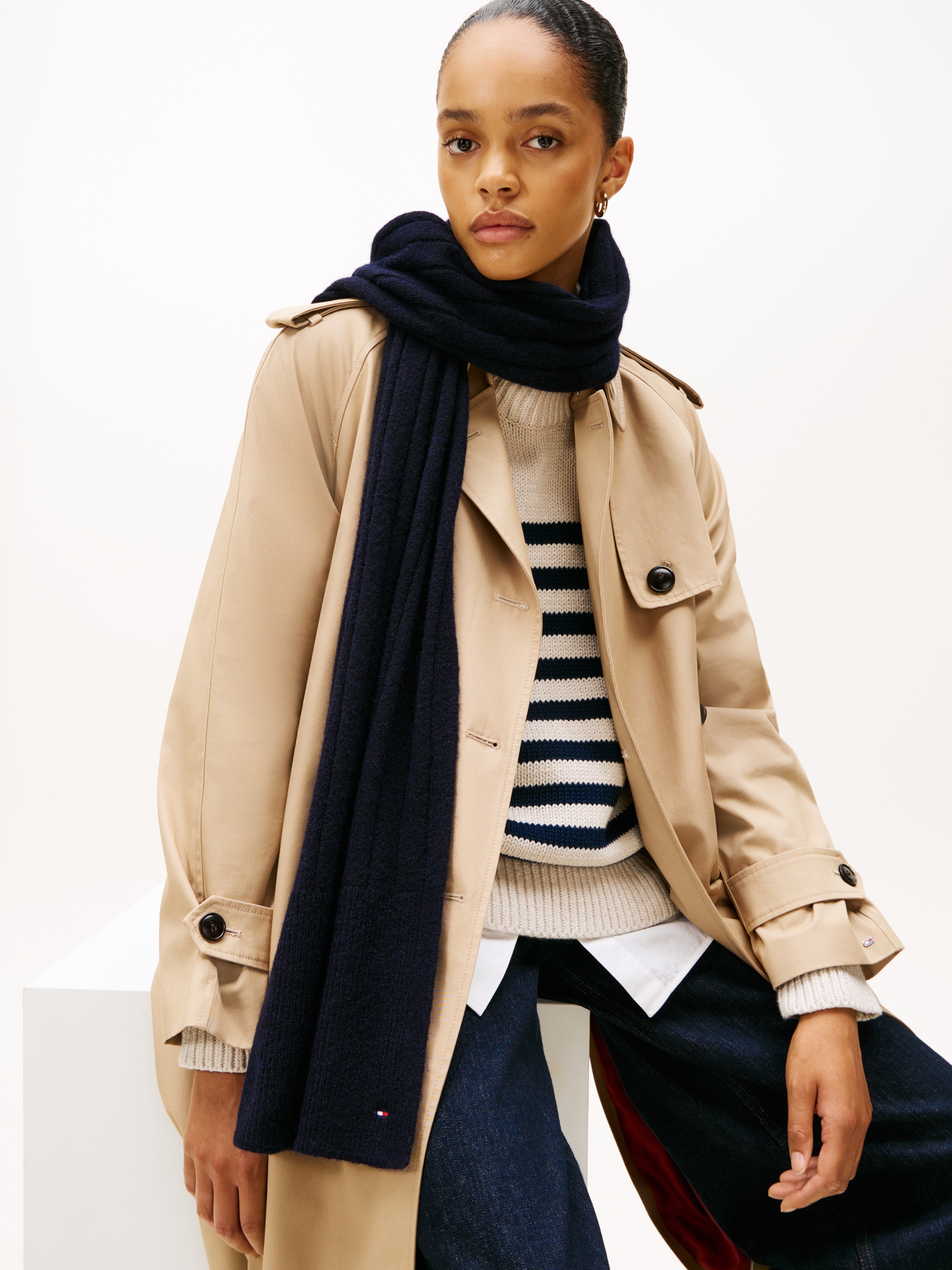 Tommy Hilfiger Schal »TH FLAG FLUFFY« Masse 190X35 cm, mit Wolle