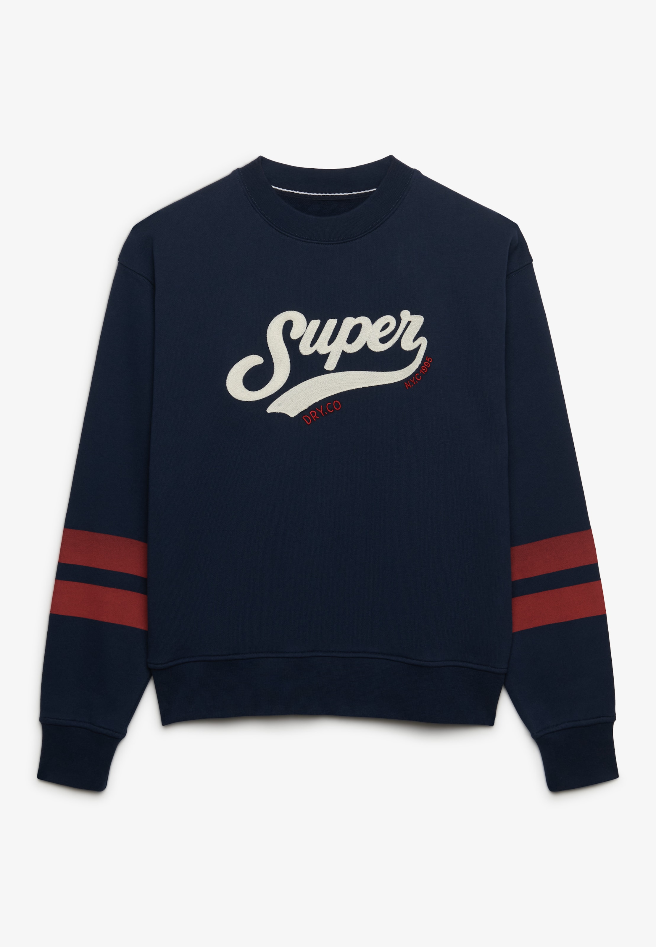 Superdry Sweat-shirt »VARSITY SCRIPT LOOSE CREW«, en coton, coupe décontractée, col rond, facile d'entretien
