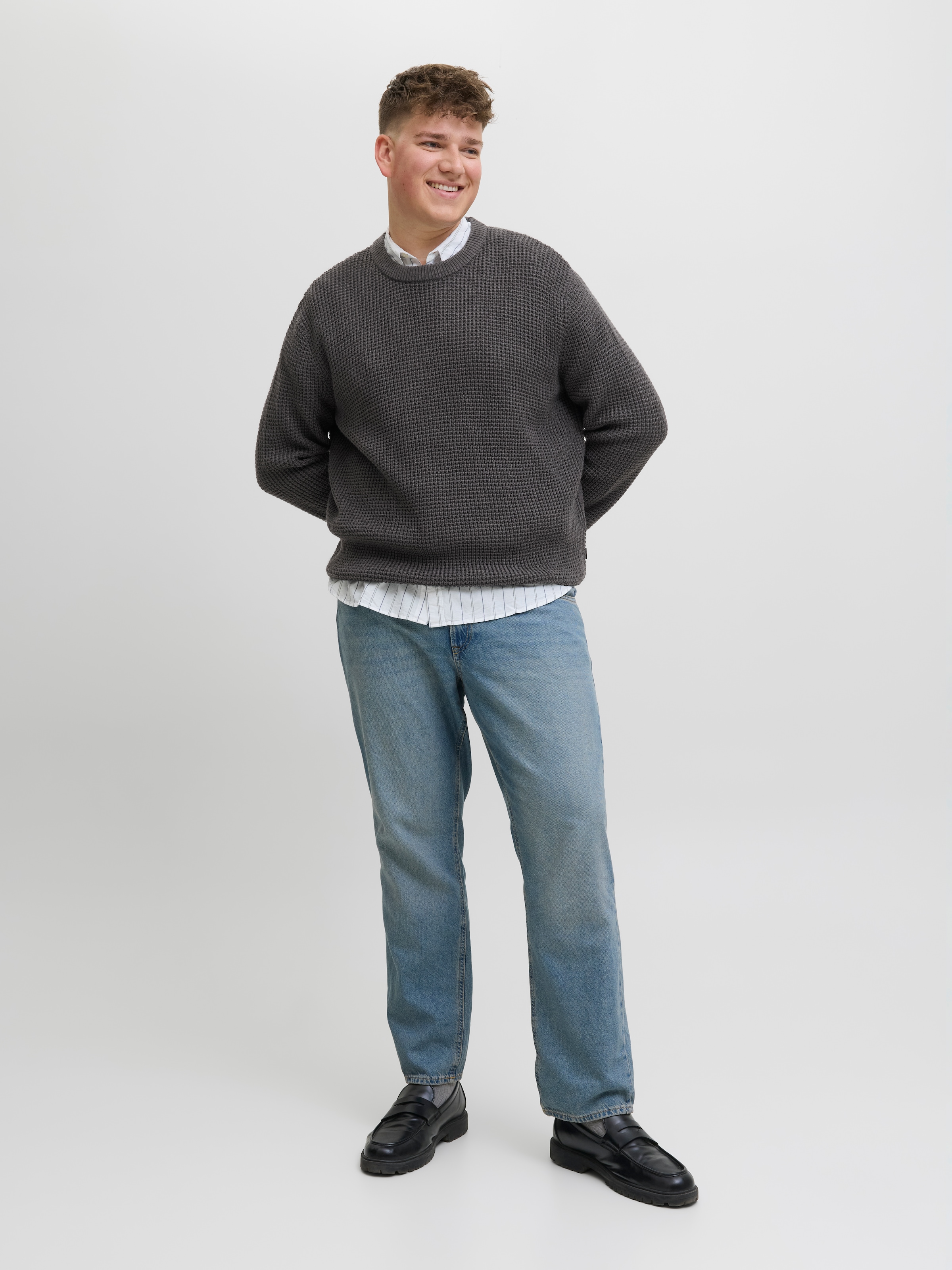 Jack & Jones PlusSize Pull en tricot »JJGLOBAL KNIT CREW NECK PLS«