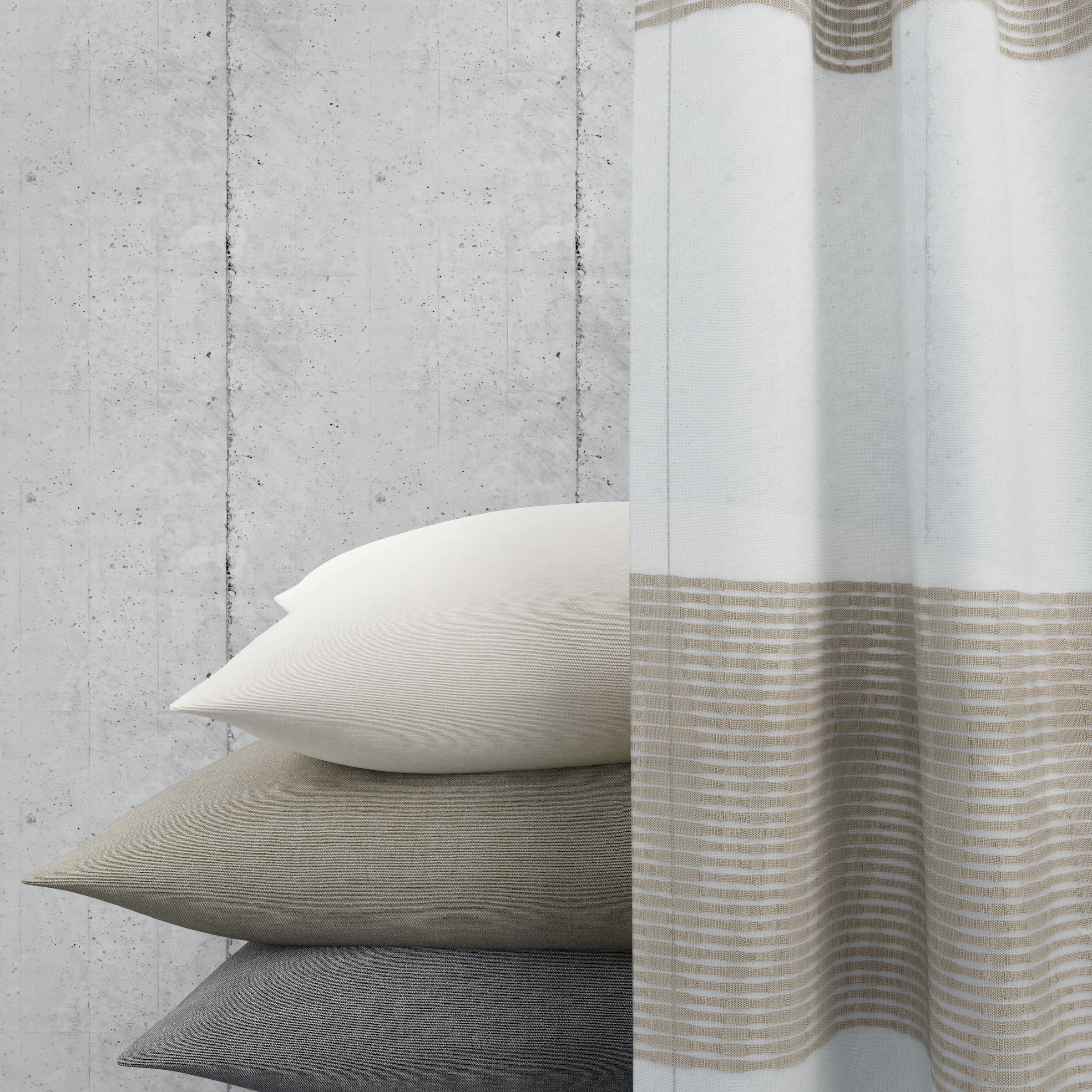 Neutex for you! Rideau »RIVA« Œillet 1 cuis tlg. rayures en blocs, motif graphique linéaire
