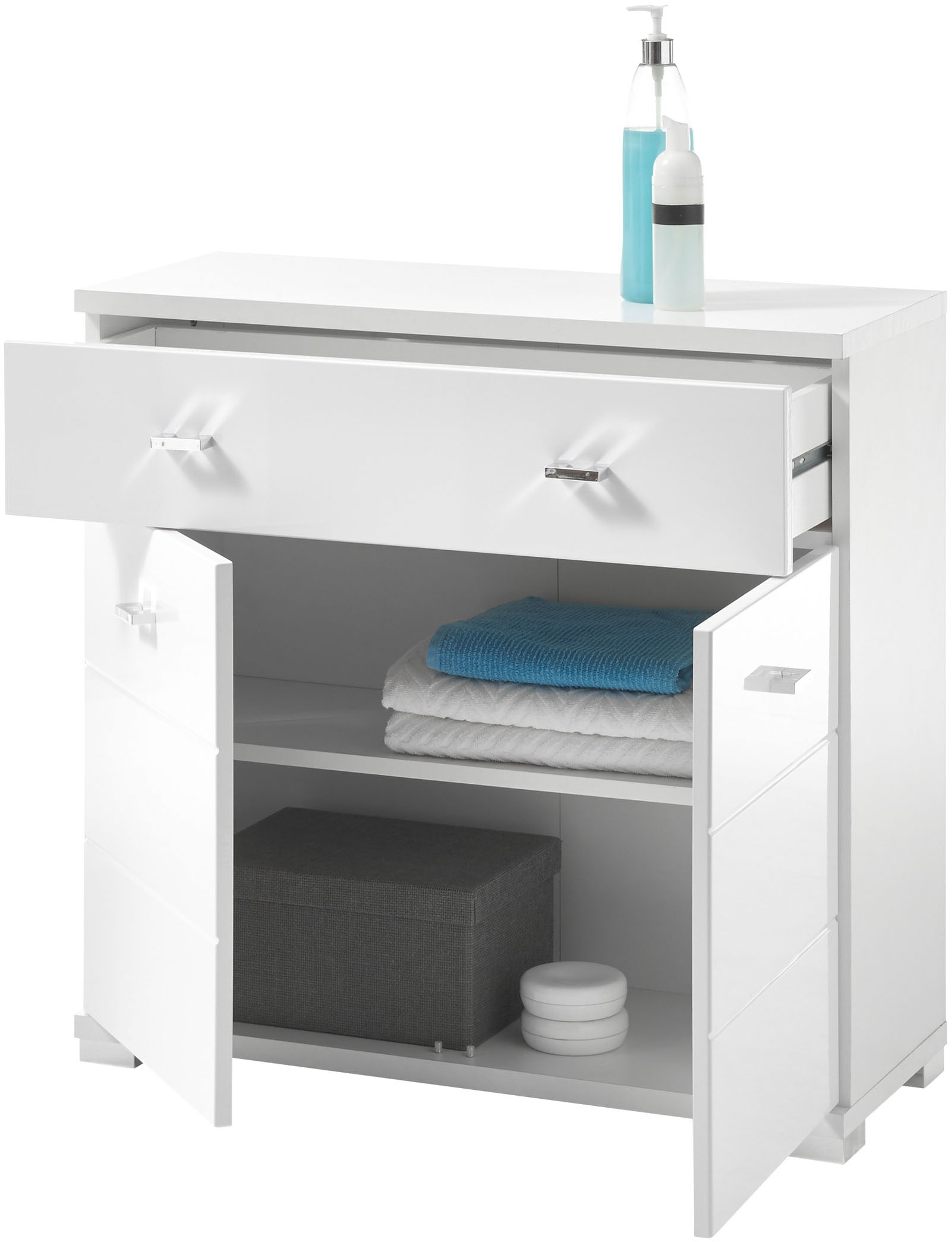 BASIC by Balculina Midischrank »Pool, Badezimmerschrank BxHxT 76x73x31« 1 Stk. tlg. Breite 76cm, Tür L/R montierbar