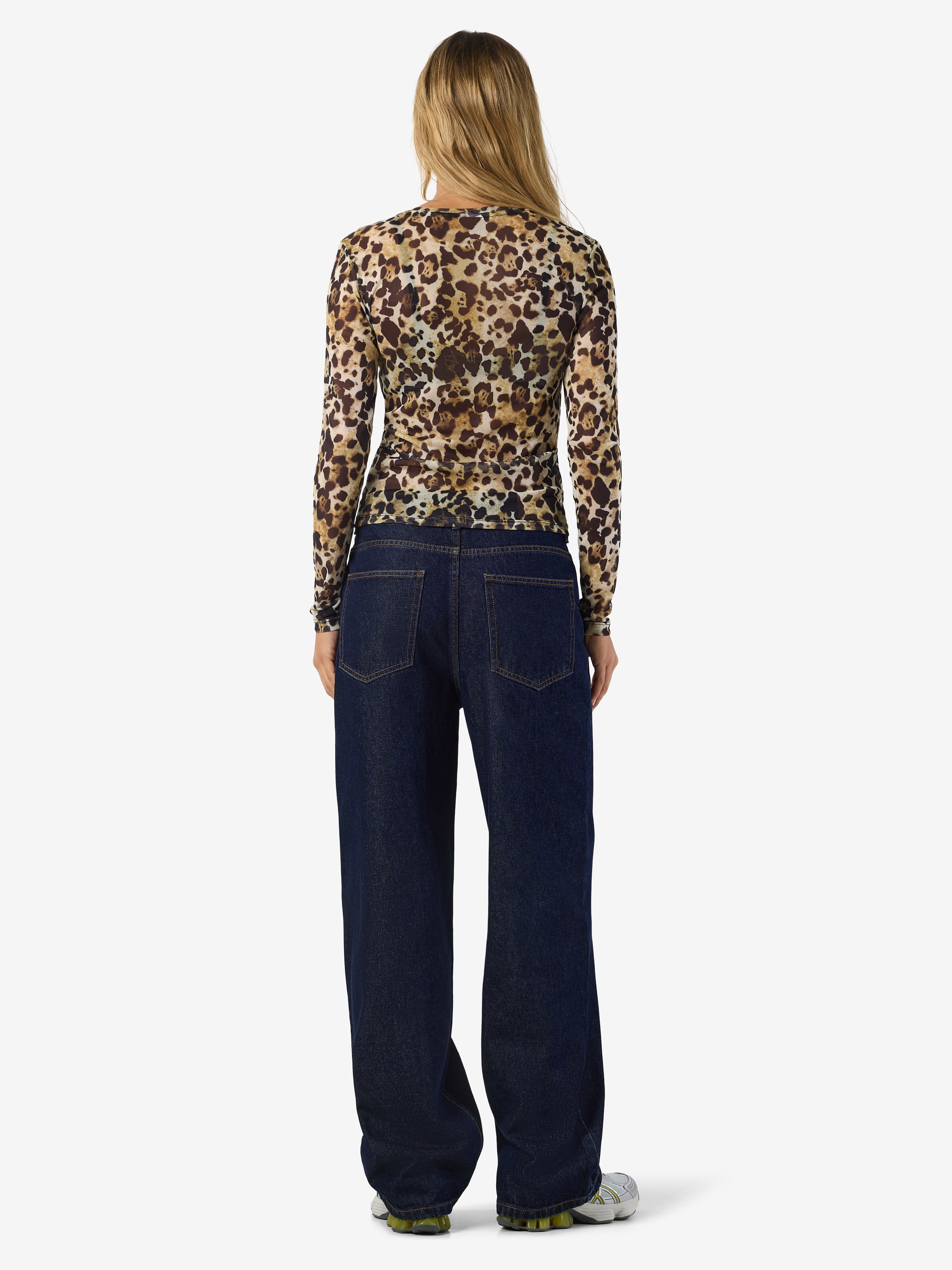 Noisy may Netzshirt »NMJUDITH L/S MESH TOP BG NOOS« transparent