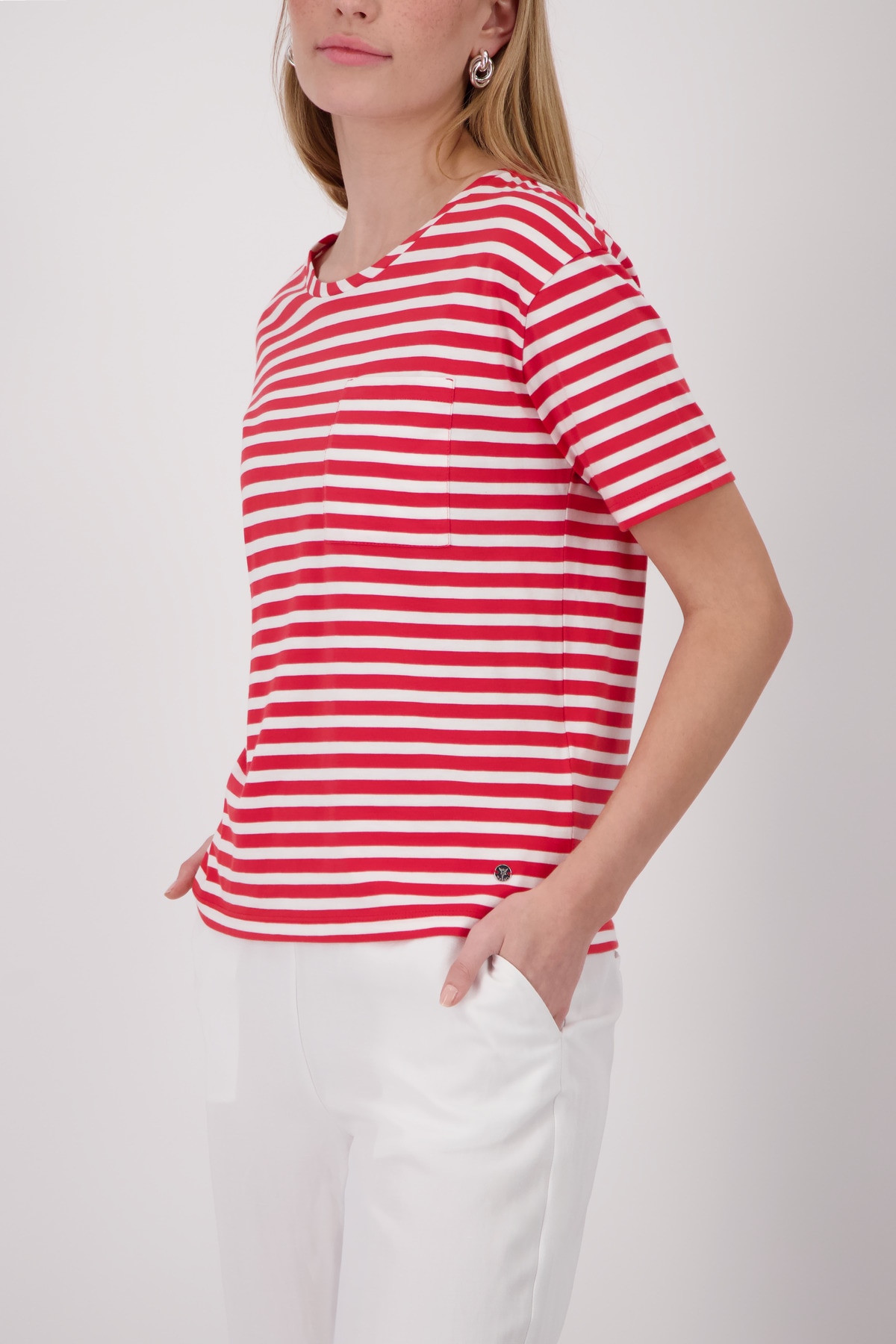 Monari T-Shirt »Shirt Basic Pima Ringel« Regular fit mit Streifenmuster