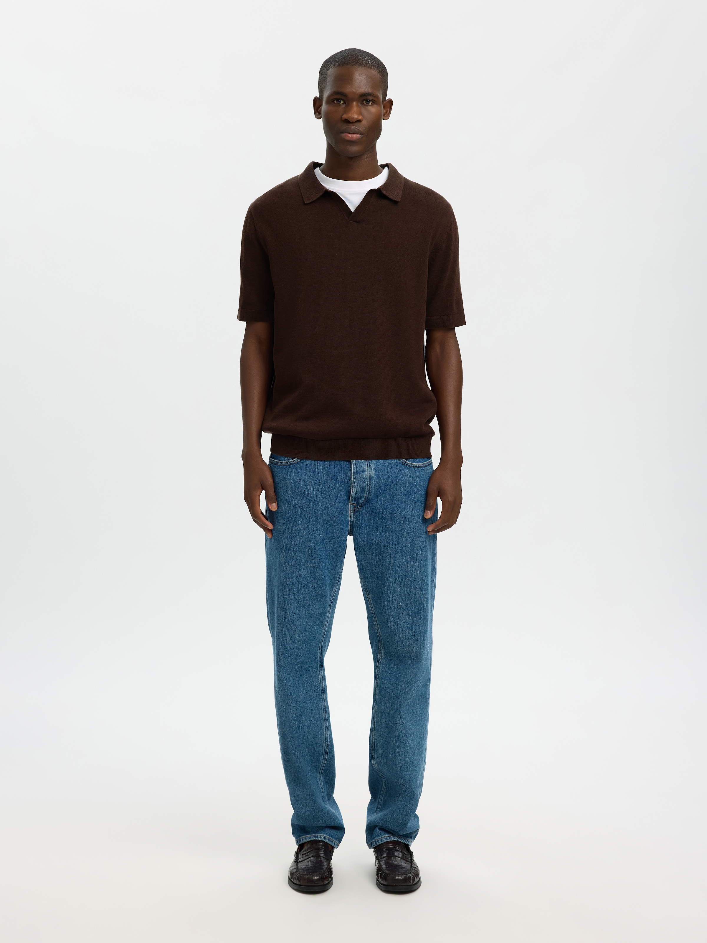 SELECTED Poloshirt »SLHMATTIS SS KNIT SUN OPEN POLO NOOS«