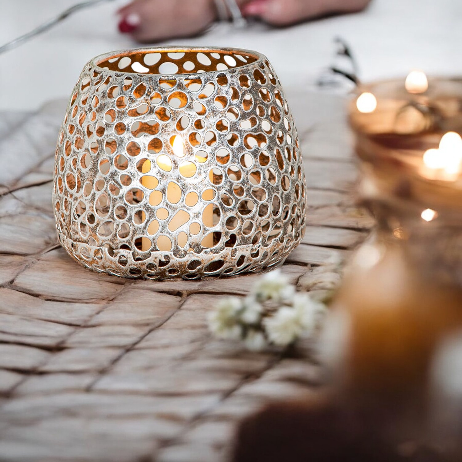 Casablanca by Gilde Photophore »Windlicht  Chico antik-silber«