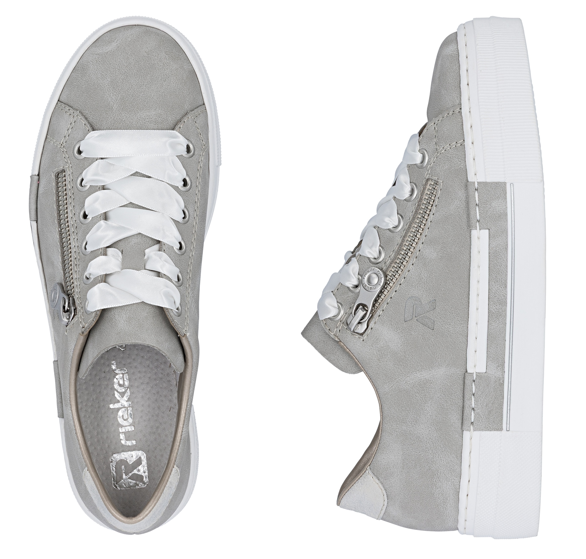 Rieker Baskets à plateforme  mit Zier-Reissverschluss, Freizeitschuh, Halbschuh, Schnürschuh