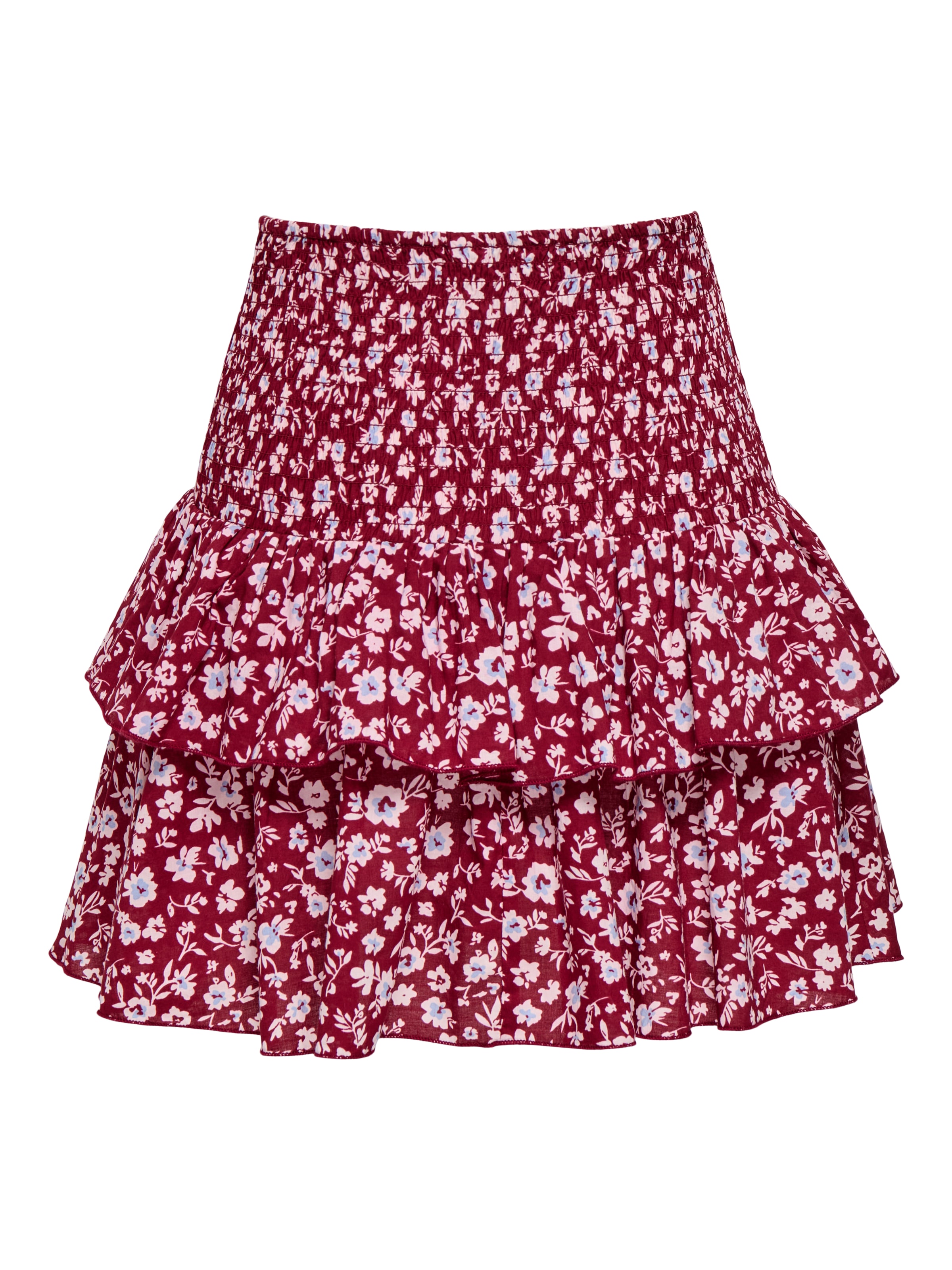 ONLY Minijupe »ONLZOEY LAYRED SKIRT WVN NOOS« coton, ceinture smockée, volant
