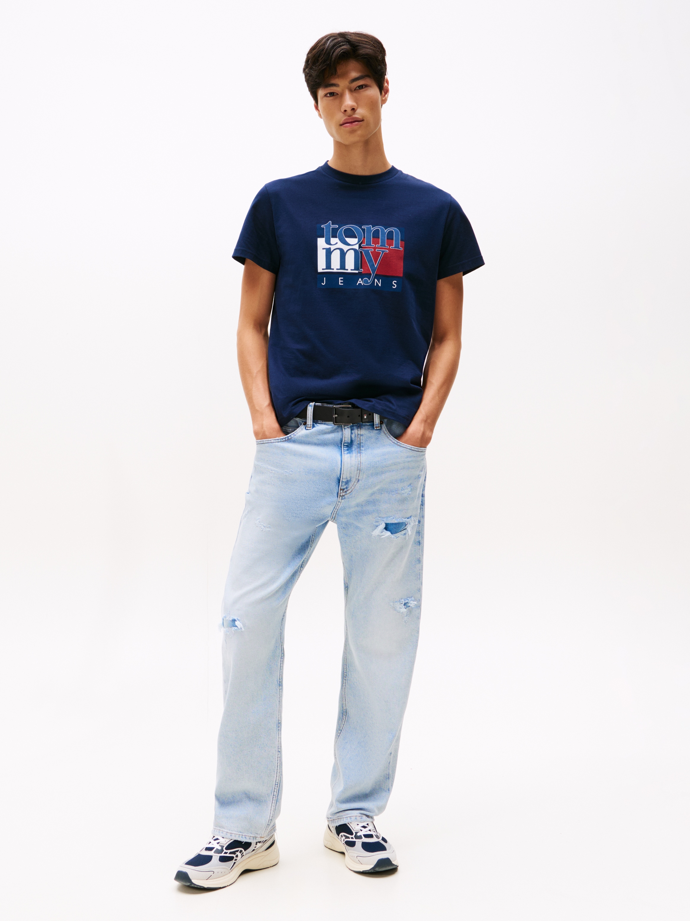Tommy Jeans T-shirt »TJM RWB FLAG TEE EXT« Slim fit, mit Rundhals