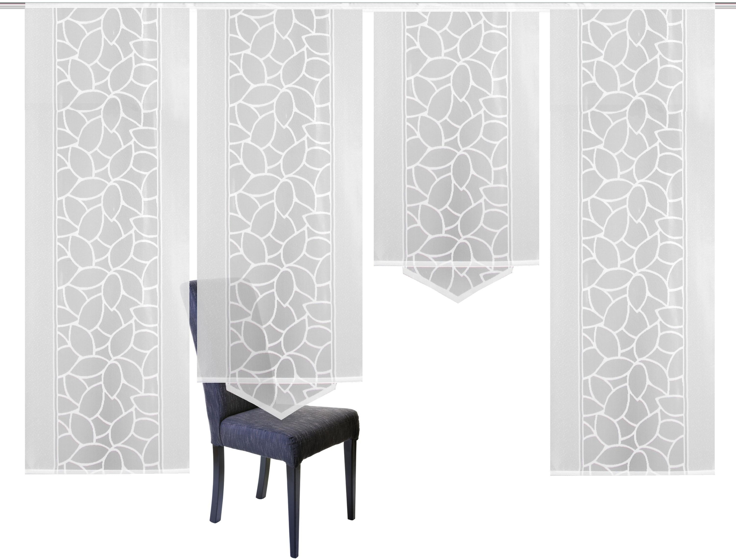 HOME WOHNIDEEN Rideau coulissant »JENNA« Velcro 4 cuis tlg. Schiebevorhang Jacquard Set