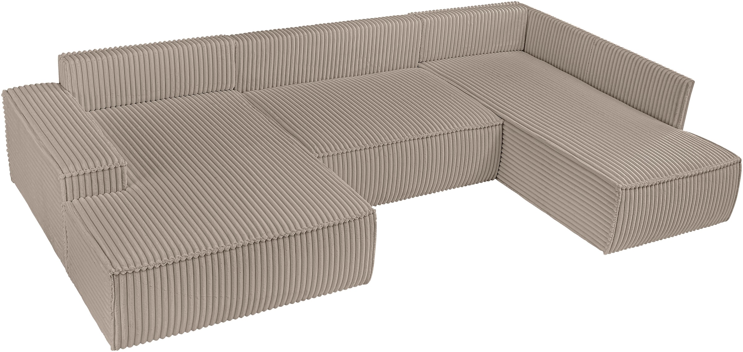 GOODproduct Wohnlandschaft »FINNLEY  Cord U-Form XXL 329 cm - OTTO. Verlässliche Qualität.« Schlafsofa, Bettkasten, in Bouclé, Struktur fein und Mega Cord