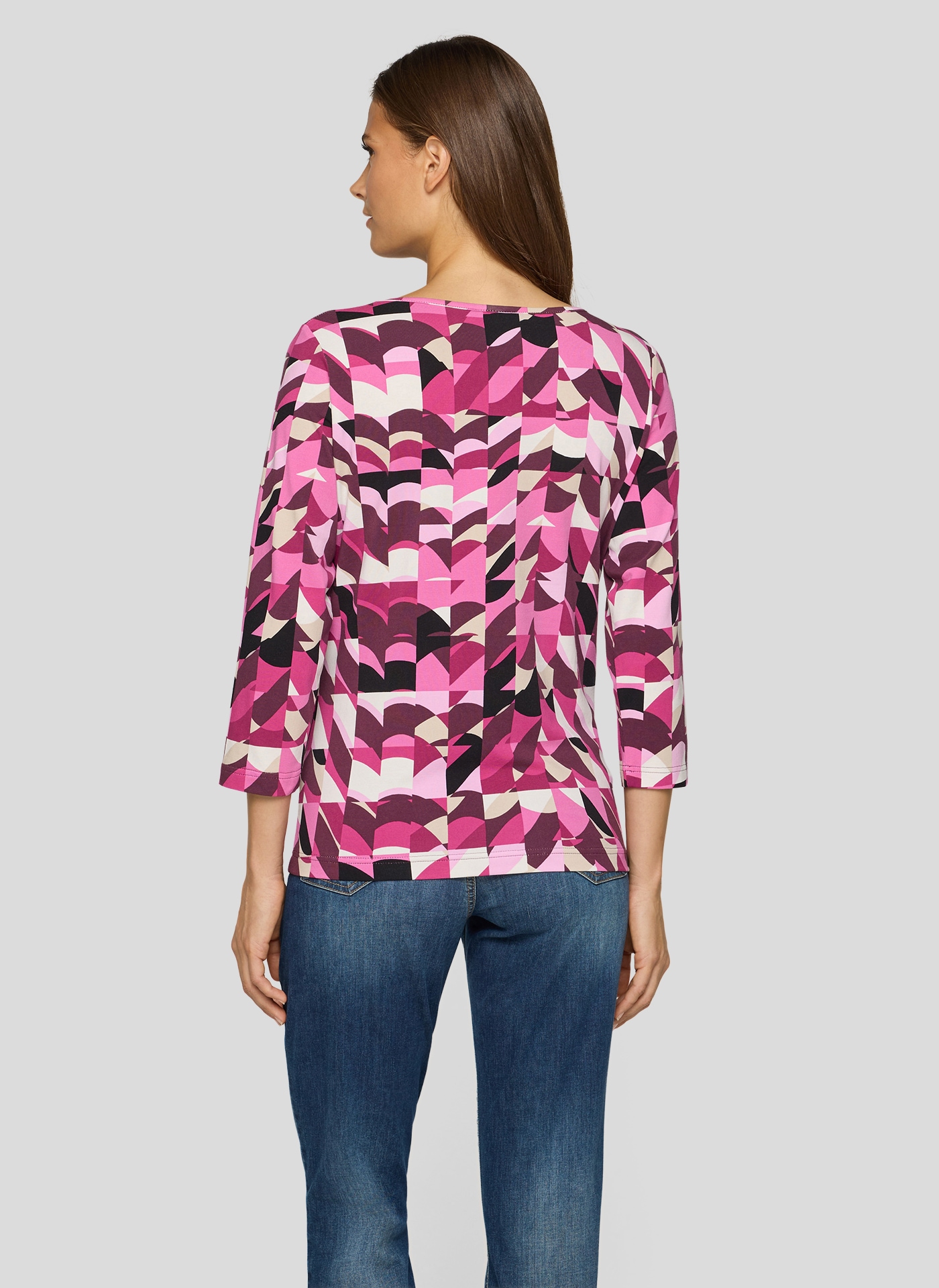 Rabe T-shirt à manches 3/4 Sommershirt mit grafischem Muster