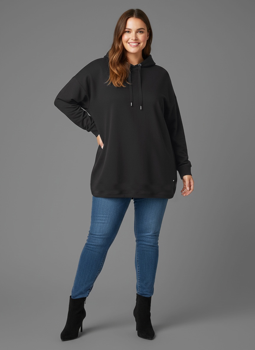 Laura Scott CURVE Sweat à capuche im Oversized Look aus weicher Baumwolle – GROSSE GRÖSSEN