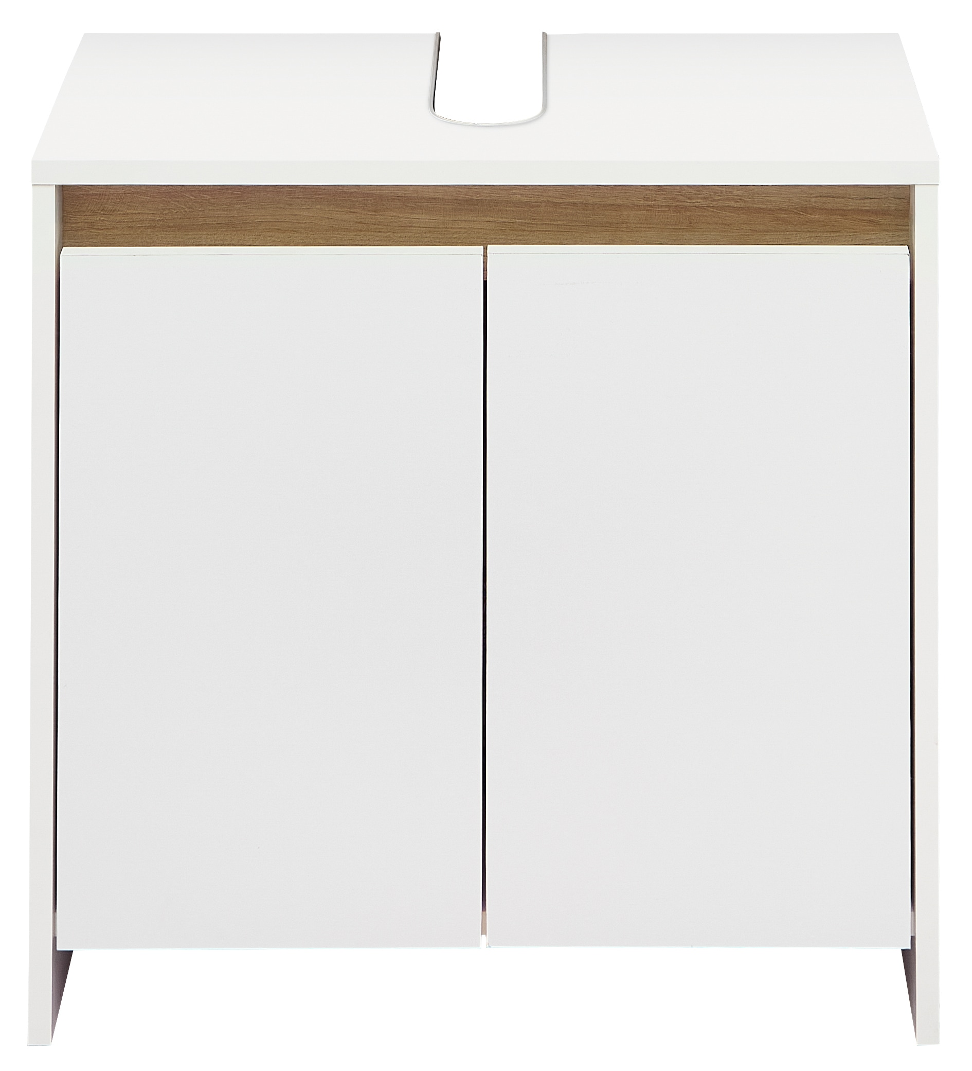 Saphir Armoire sous lavabo »Quickset 100, 2 Türen, Siphonausschnitt« meuble sous-lavabo sans poignée, 61,6 cm de large, avec joint accentué