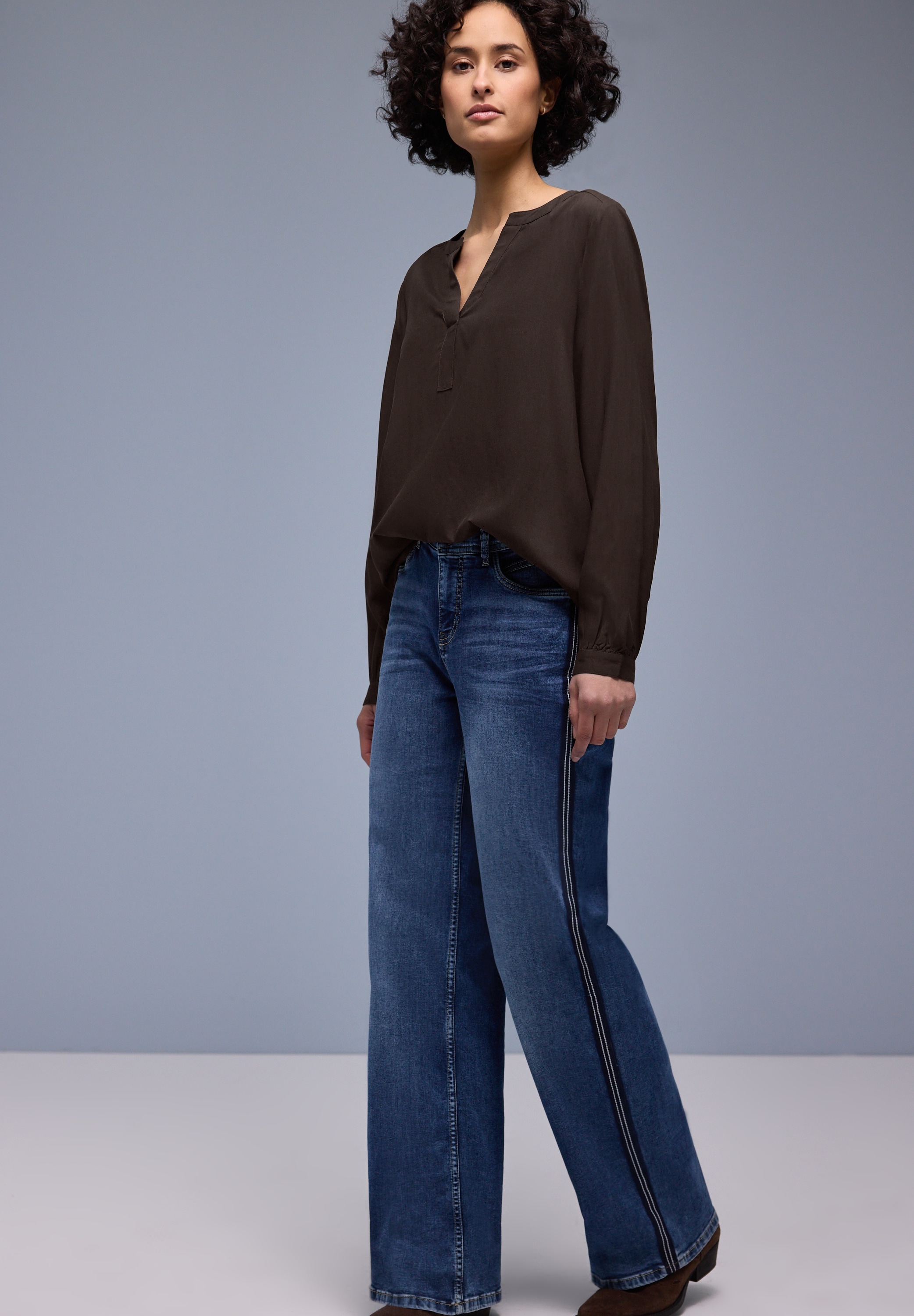 STREET ONE Langarmbluse mit Splitneck