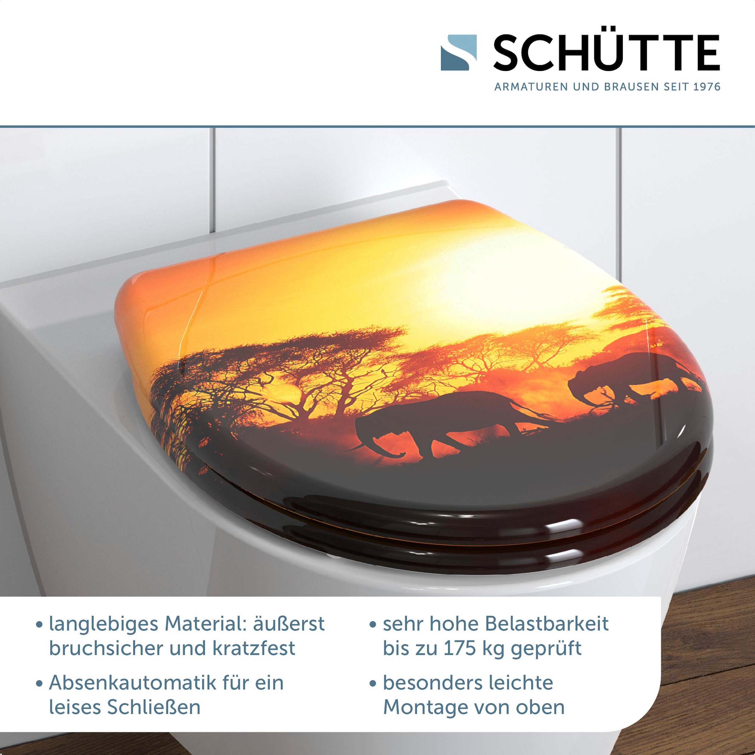 Schütte WC-Sitz »Africa« Duroplast, mit Absenkautomatik und Schnellverschluss