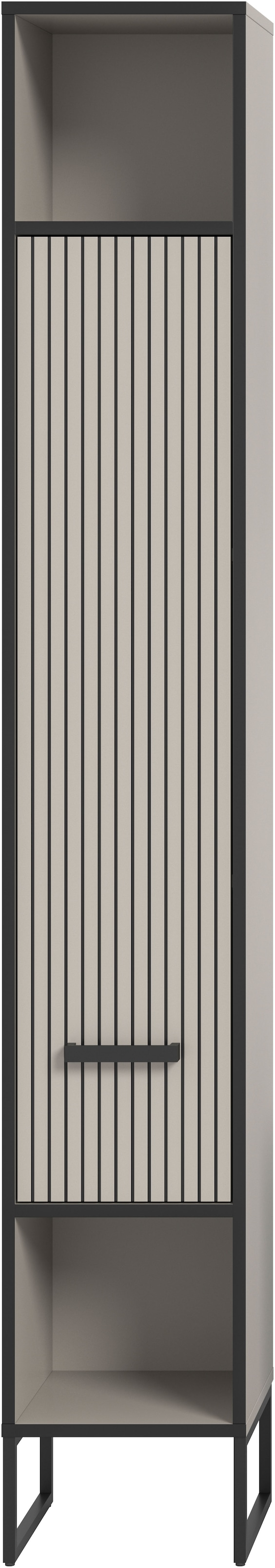 welltime Armoire haute »Locri, Höhe 192 cm, Rillenoptik, Metall Kufen« 1 cuis tlg. Türanschlag wechselbar, modernes Design, Badschrank, Bad