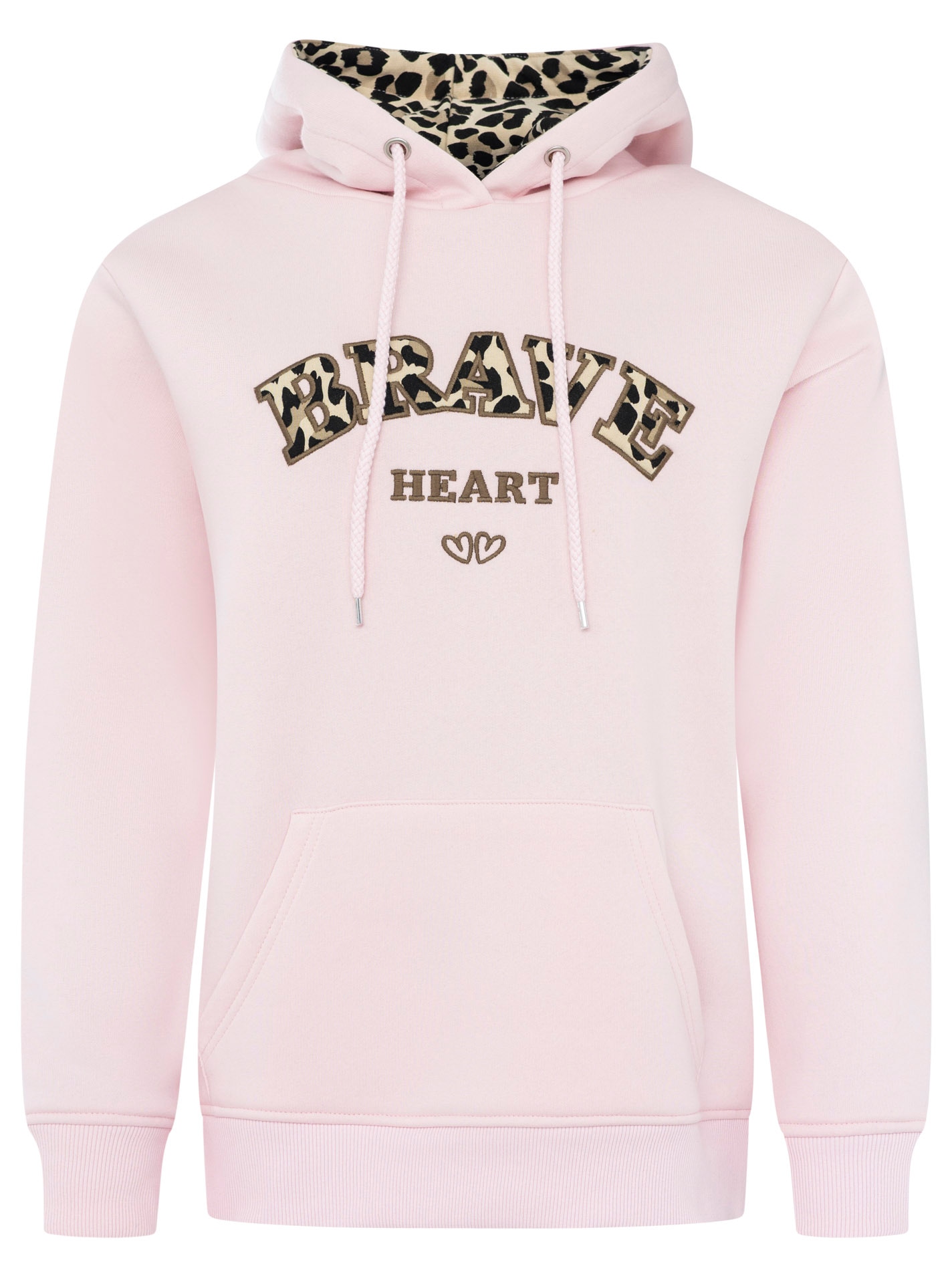 Zwillingsherz Hoodie »"BRAVE Heart"«, motif léopard brodé, capuche avec motif léopard, poche kangourou

