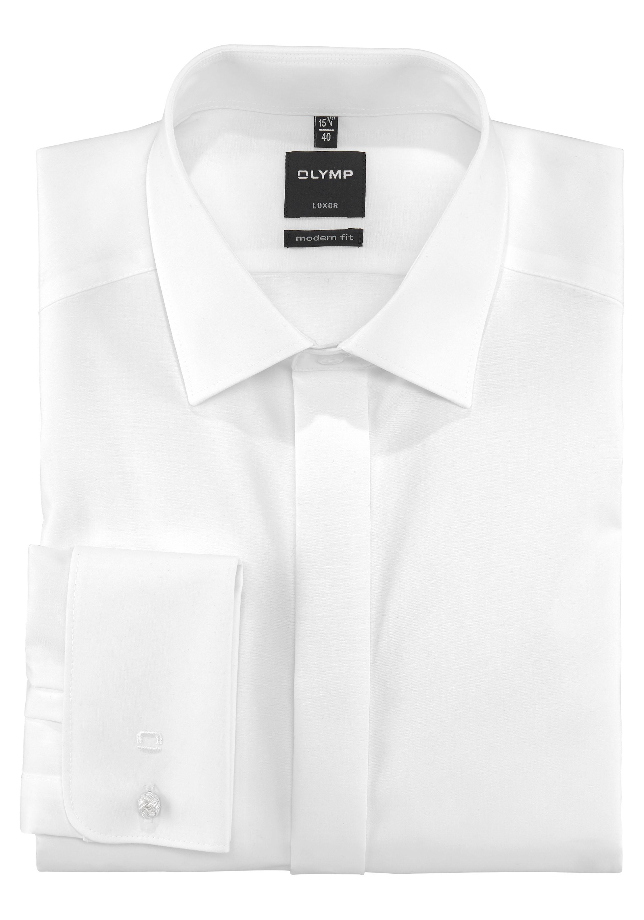 OLYMP Chemise de smoking »Luxor modern fit«, Umschlagmanschetten, verdeckte Knopfleiste, bügelfrei

