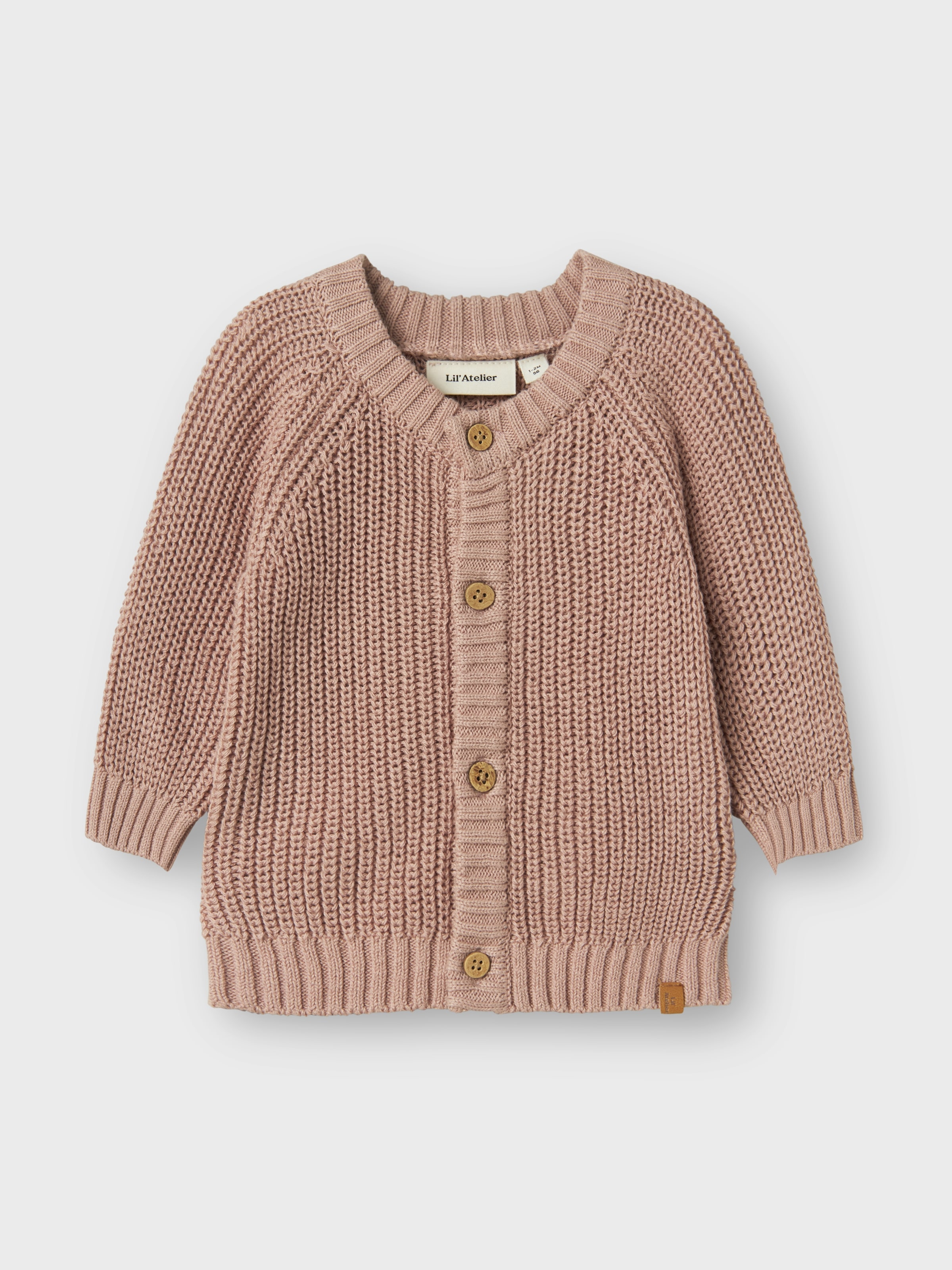 Lil' Atelier Veste en tricot »NBNEMLEN LS KNIT CARD LIL NOOS« weiche Baumwolle, Rippstrick
