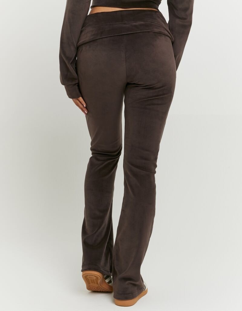 Tally Weijl Pantalon en velours »SPAPEVOLDY«  Materialmix, Bootcut, Mid Waist, aus Samt mit Bündchen zum Umschlagen