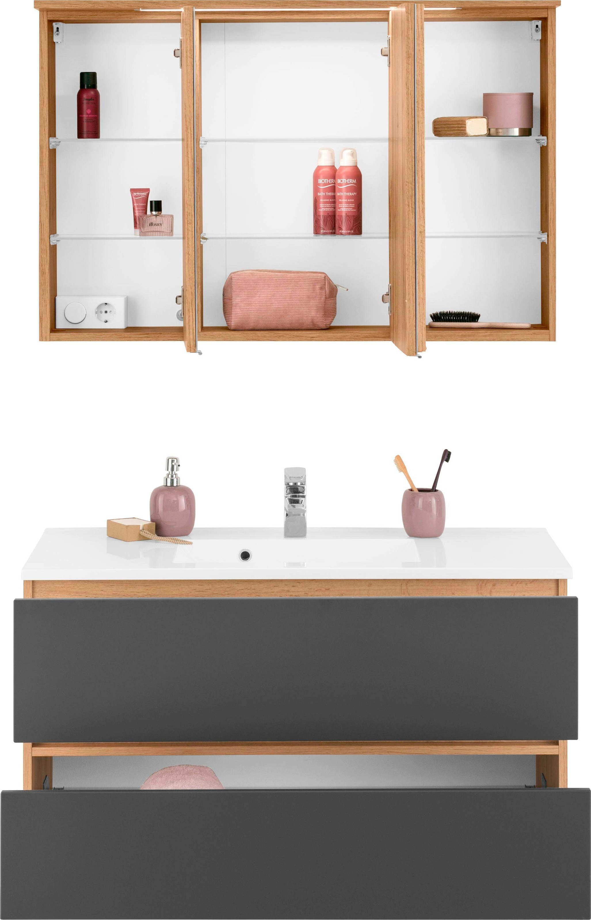 welltime Ensemble de meubles de salle de bain »Lucca« 2 cuis tlg.