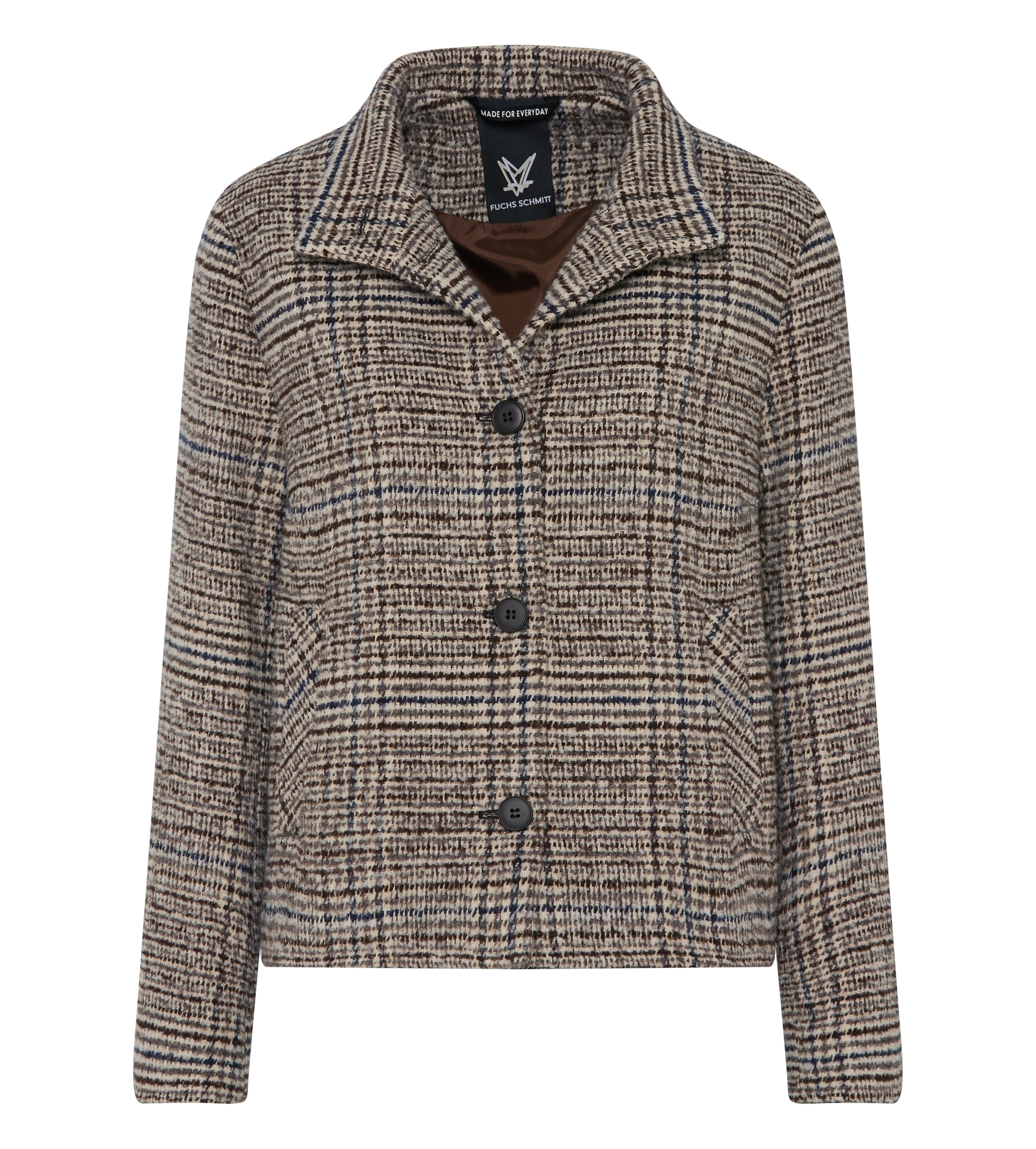 Fuchs Schmitt Veste en laine »Wolljacke« col montant, coupe régulière, poches passepoilées