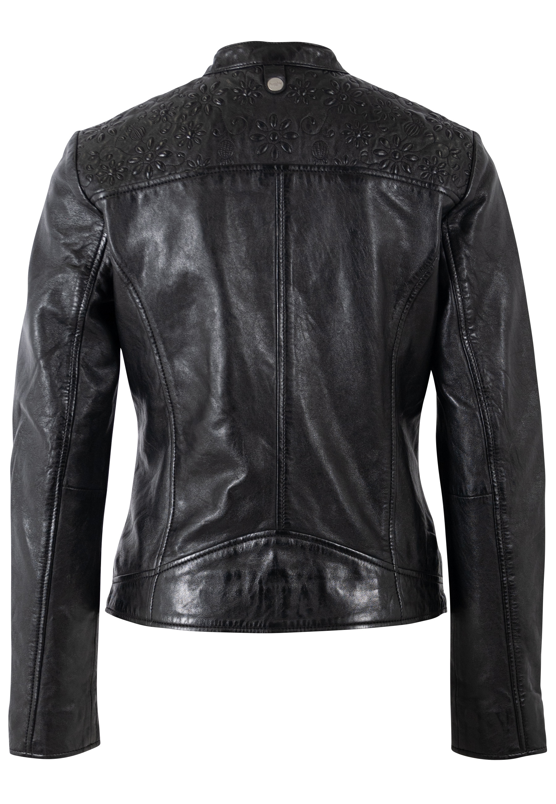 Mauritius Lederjacke »MWMabou« Bikerjacke mit dekorativer Schulterpartie