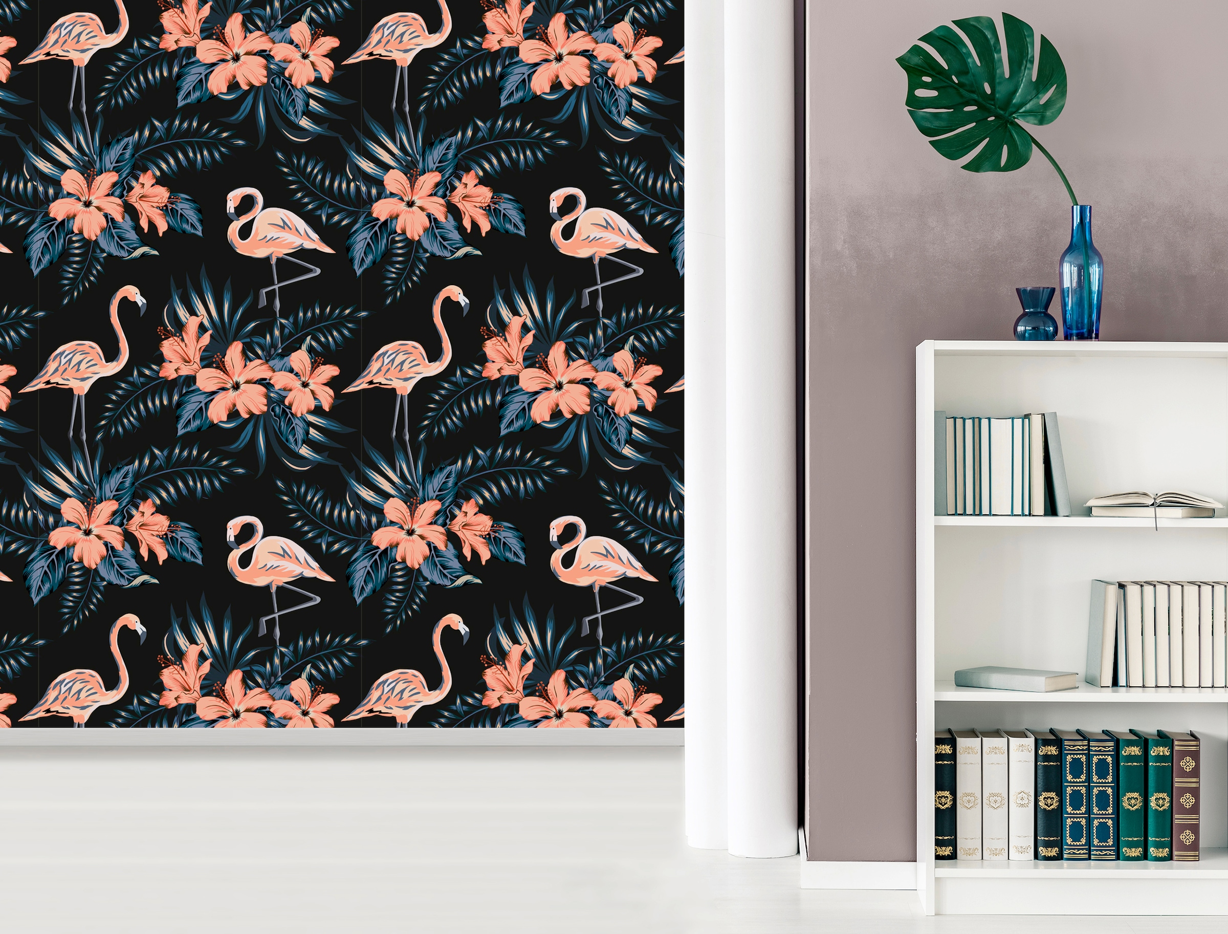 queence Papier peint vinyle »Estelle« Motif | botanique | floral | imprimé | naturellement | à motifs lisse 90x250cm, autocollant, pose très facile, sticker