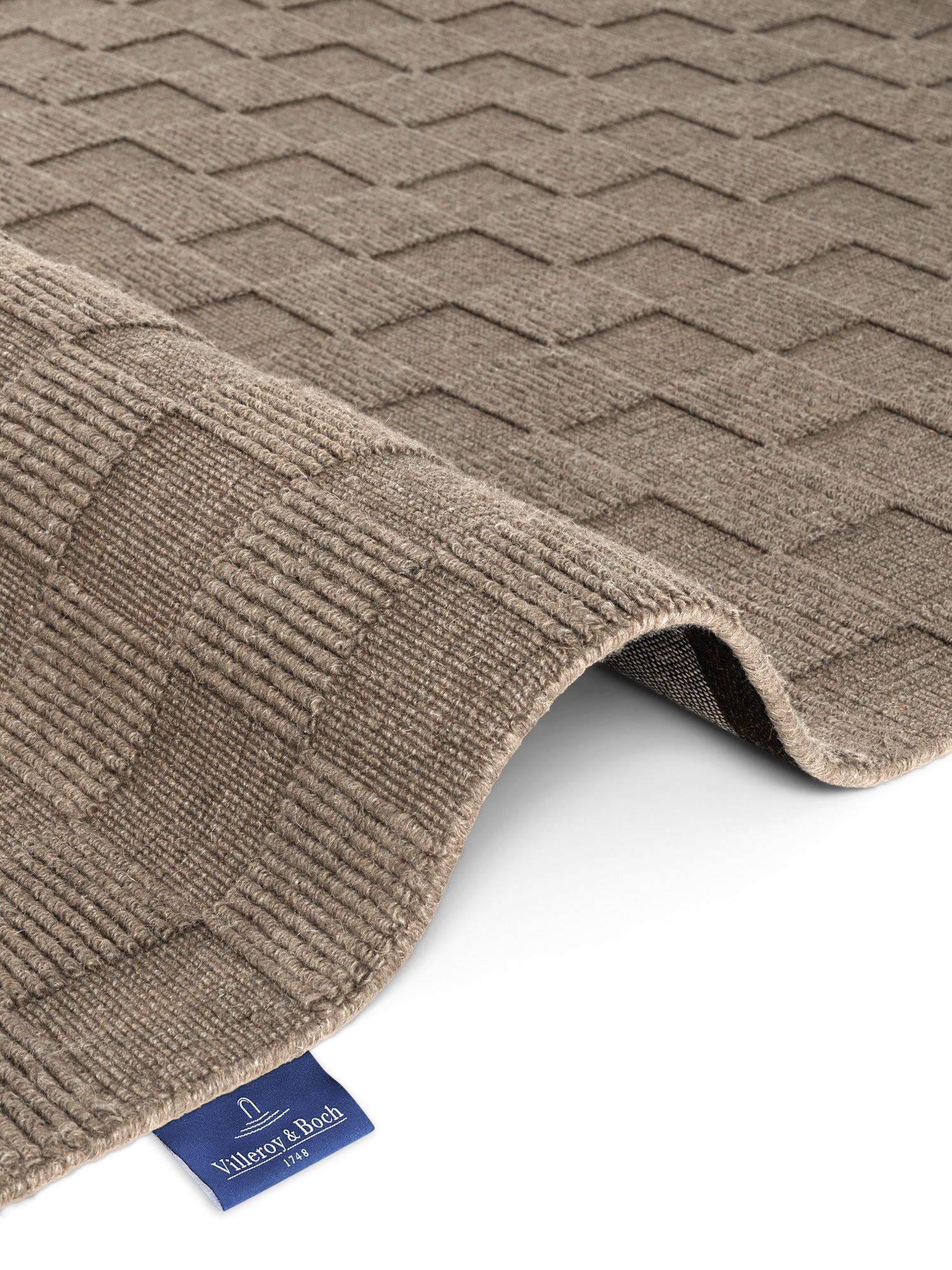 Villeroy & Boch Tapis en laine »Scala« Rectangulaire 10 mm Höhe Handgewebt, Wolle, Kariert, Natur, 3D-Struktur, Karo, Wohnzimmer