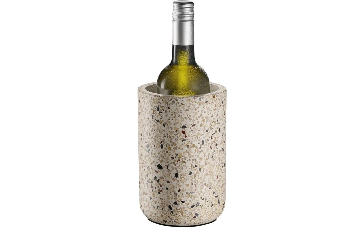 APS Rafraîchisseur de bouteille Outdoor »Flaschenkühler -TERRAZZO-, Ø 12,5 cm, Höhe ca. 19 cm, Beton« aspect terrazzo