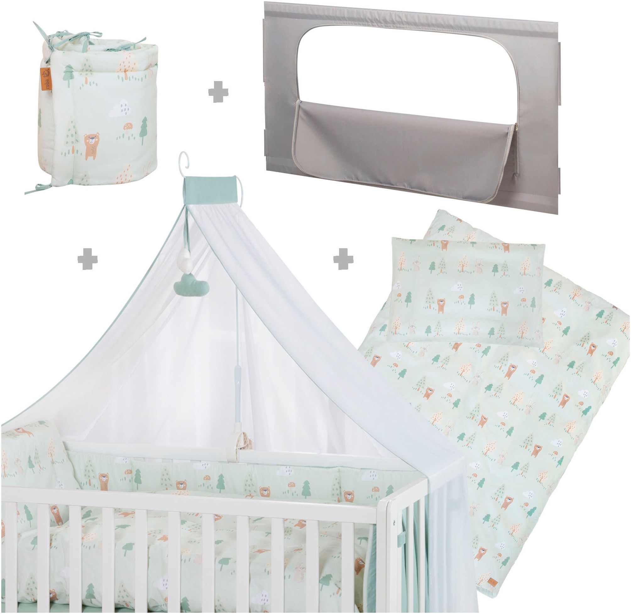 roba® Babybett »Room Bed - Woodland Buddies« als Beistell-, Kinder- und Juniorbett verwendbar