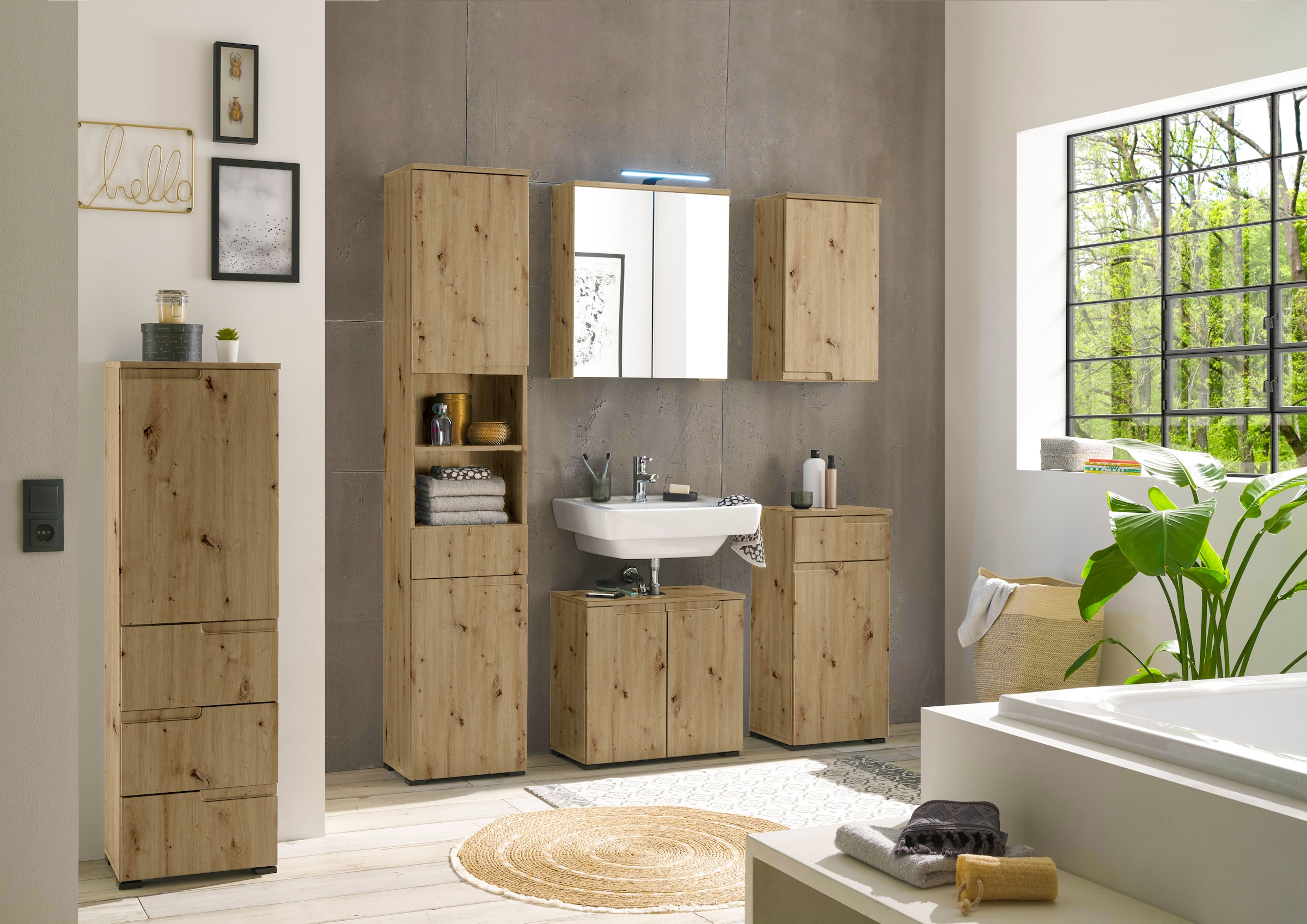 BASIC by Balculina Hängeschrank »Spice, Badezimmerschrank BxTxH 40x67x23 cm« 1 Stk. tlg. Breite 40 cm, Griffmulden